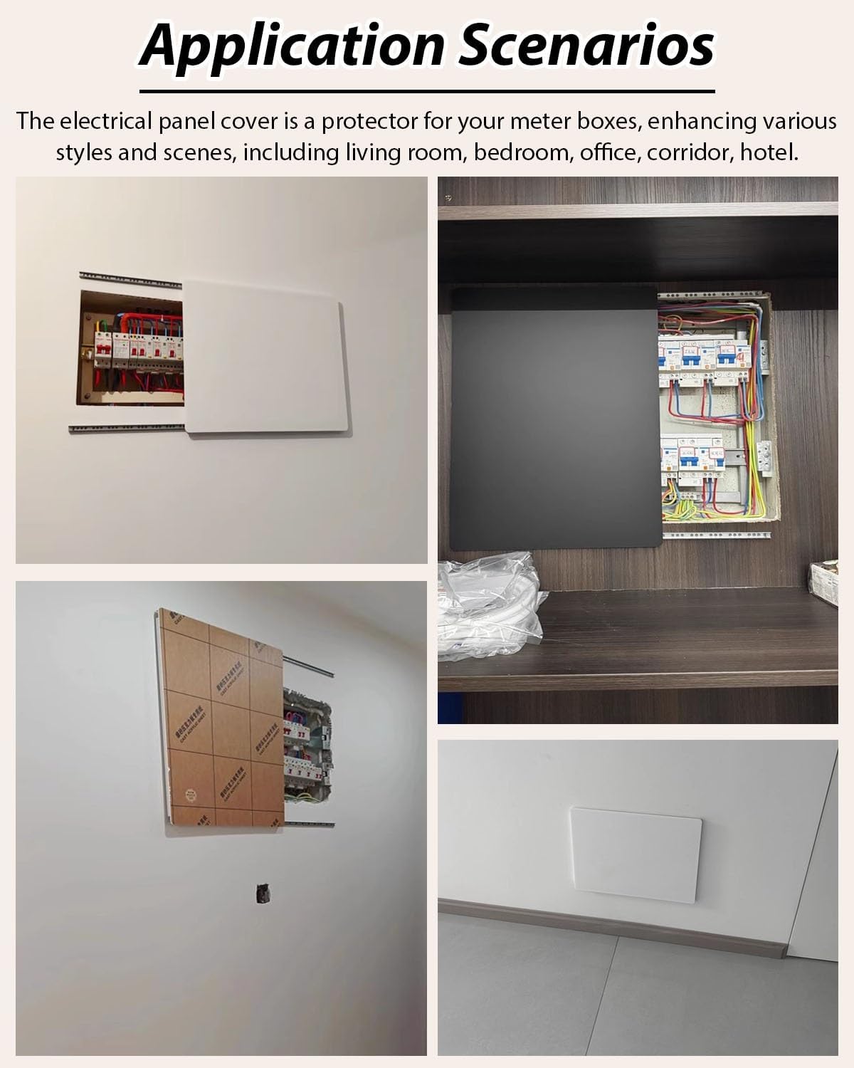 Decorative Sliding Fuse Box Cover, Hidden Painting Electrical Meter Box Cover for Living Room and Corridor