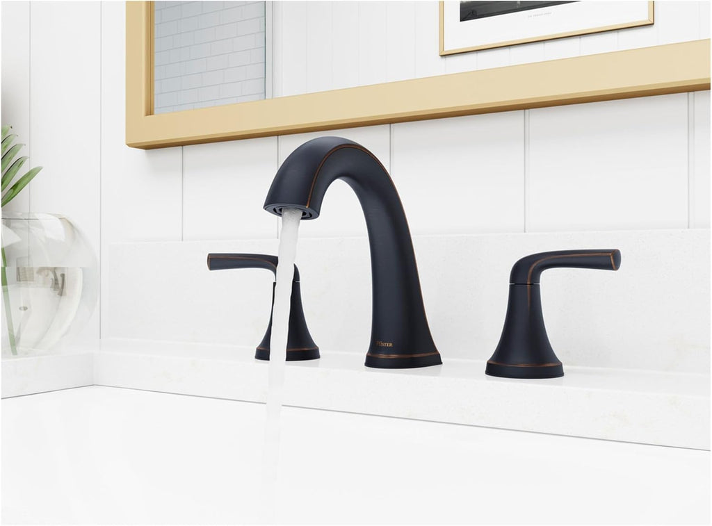 Pfister, LG49-MCA0GS, McAllen 1.2 GPM 2-Handle 8' Widespread Bathroom Faucet, Spot Defense Brushed Nickel