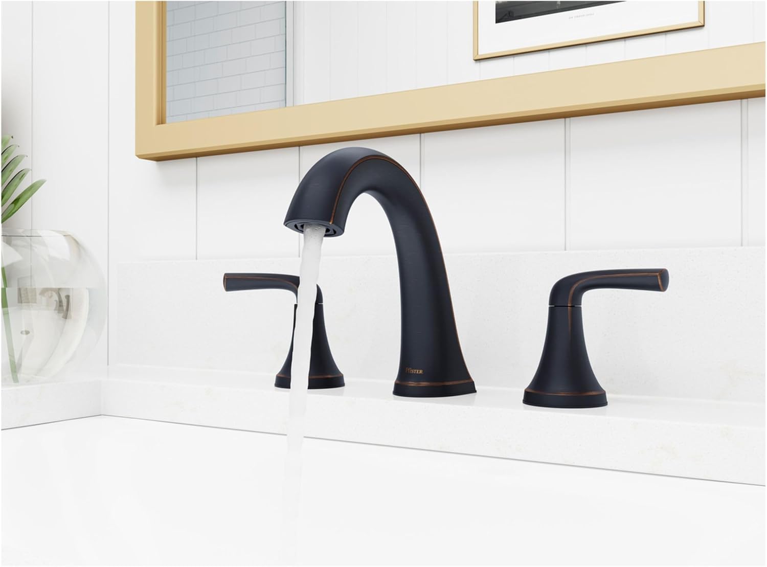 Pfister, LG49-MCA0GS, McAllen 1.2 GPM 2-Handle 8' Widespread Bathroom Faucet, Spot Defense Brushed Nickel