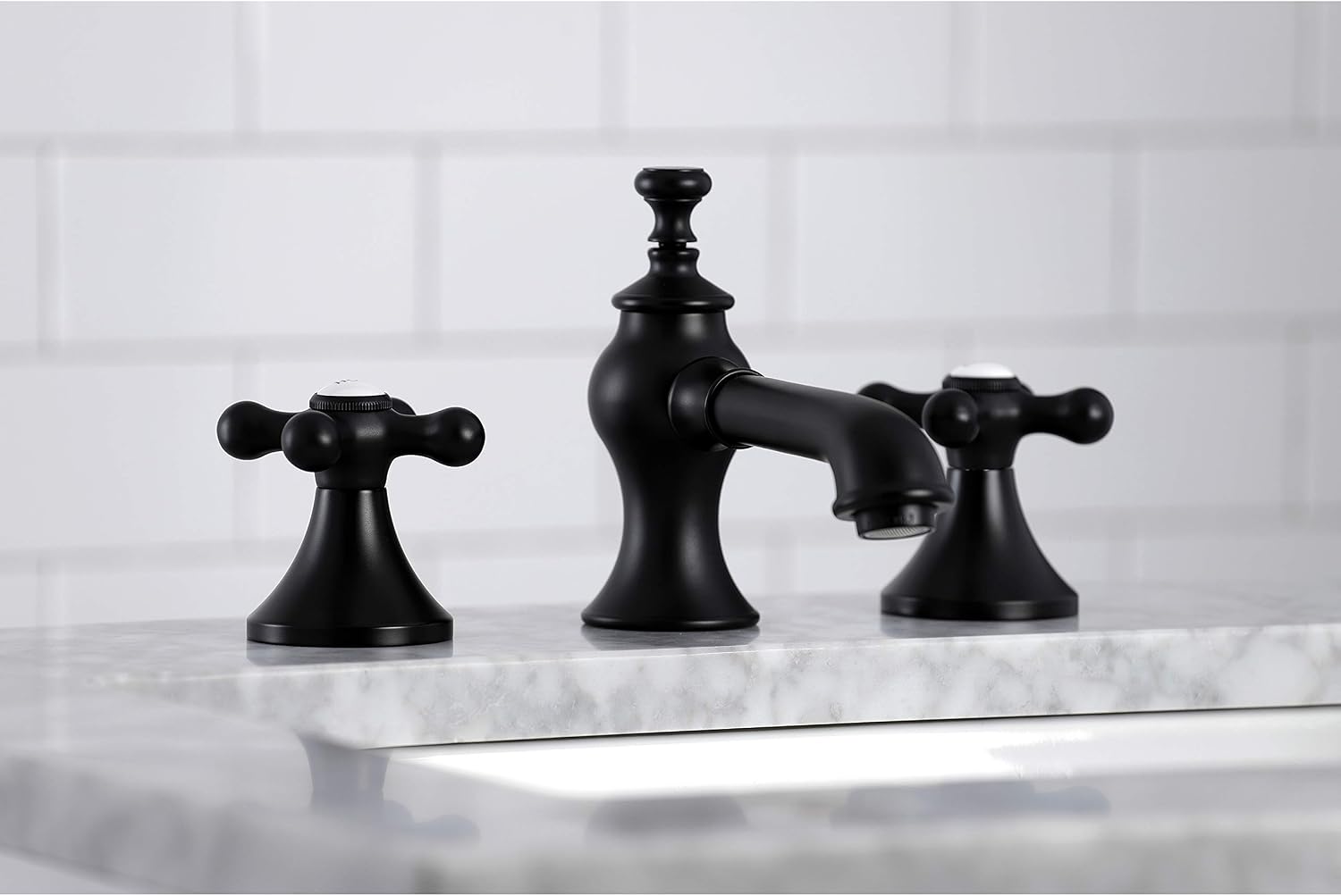Kingston Brass KC7060AX Vintage 8 in. Widespread Bathroom Faucet, Matte Black
