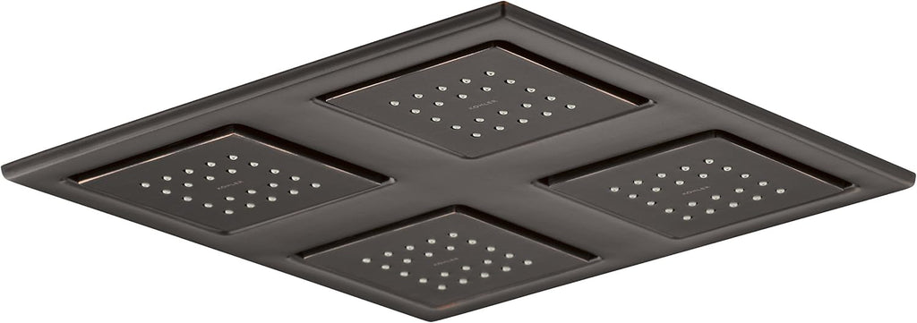 KOHLER 98740-2BZ WaterTile Rain Square Overhead Shower Panel, Four 22-nozzle Sprayheads, Oil-Rubbed Bronze