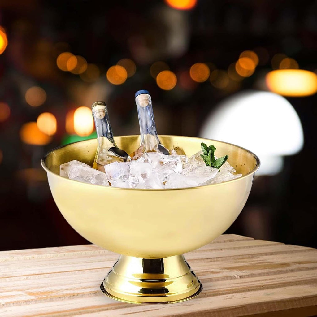 Ice Bucket for Party Beer Bucket Champagne Ice Bucket Multipurpose Wine Bucket for Wedding KTV Restaurant Barbecue Parties, Gold