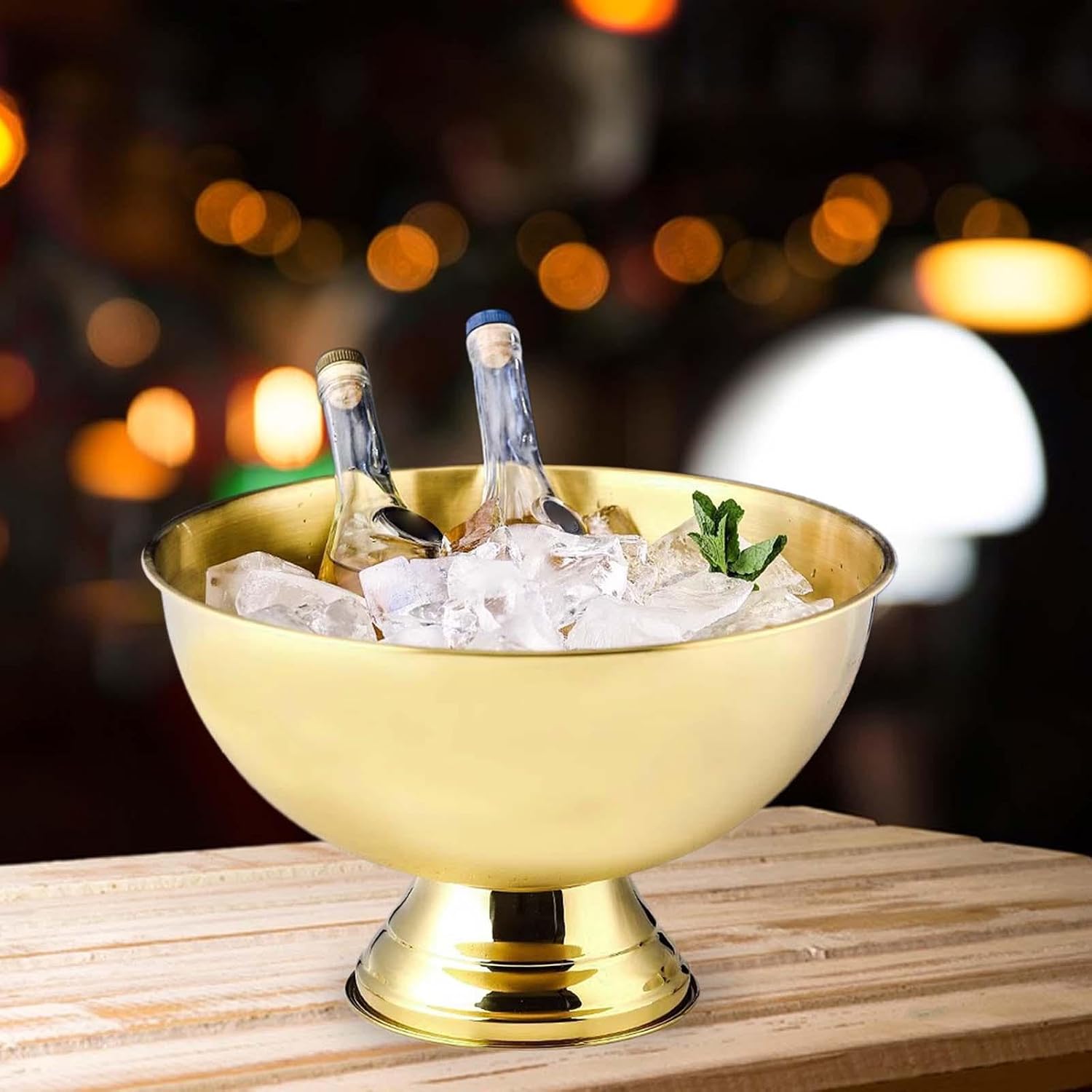 Ice Bucket for Party Beer Bucket Champagne Ice Bucket Multipurpose Wine Bucket for Wedding KTV Restaurant Barbecue Parties, Gold