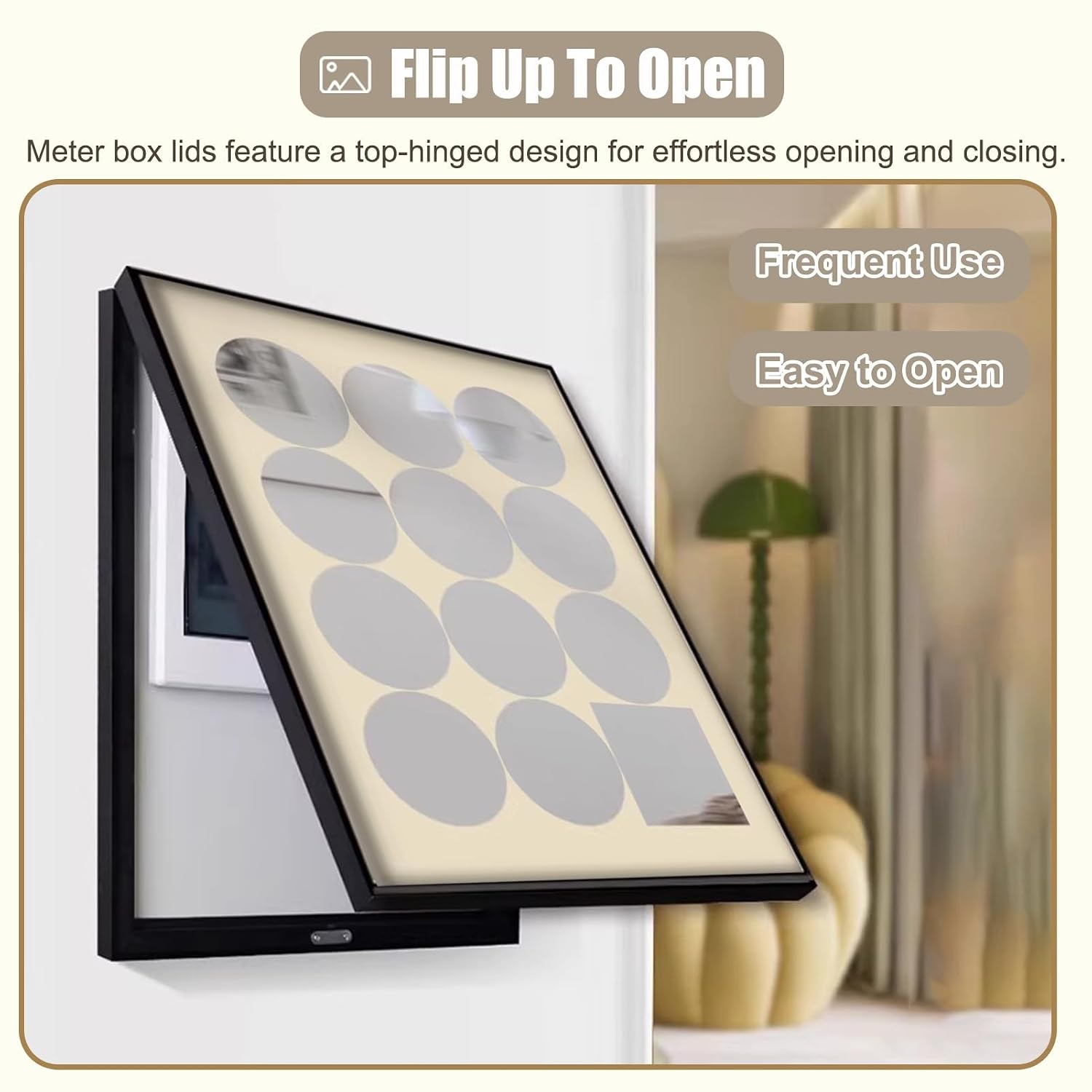 Veal Fuse Box Cover Wall Art - Decorative Plastic Breaker Box Cover in Light Coffee, 45x55cm (17 3/4x21 5/8in), Stylish Hideaway for Circuit Panel & Meter Box.
