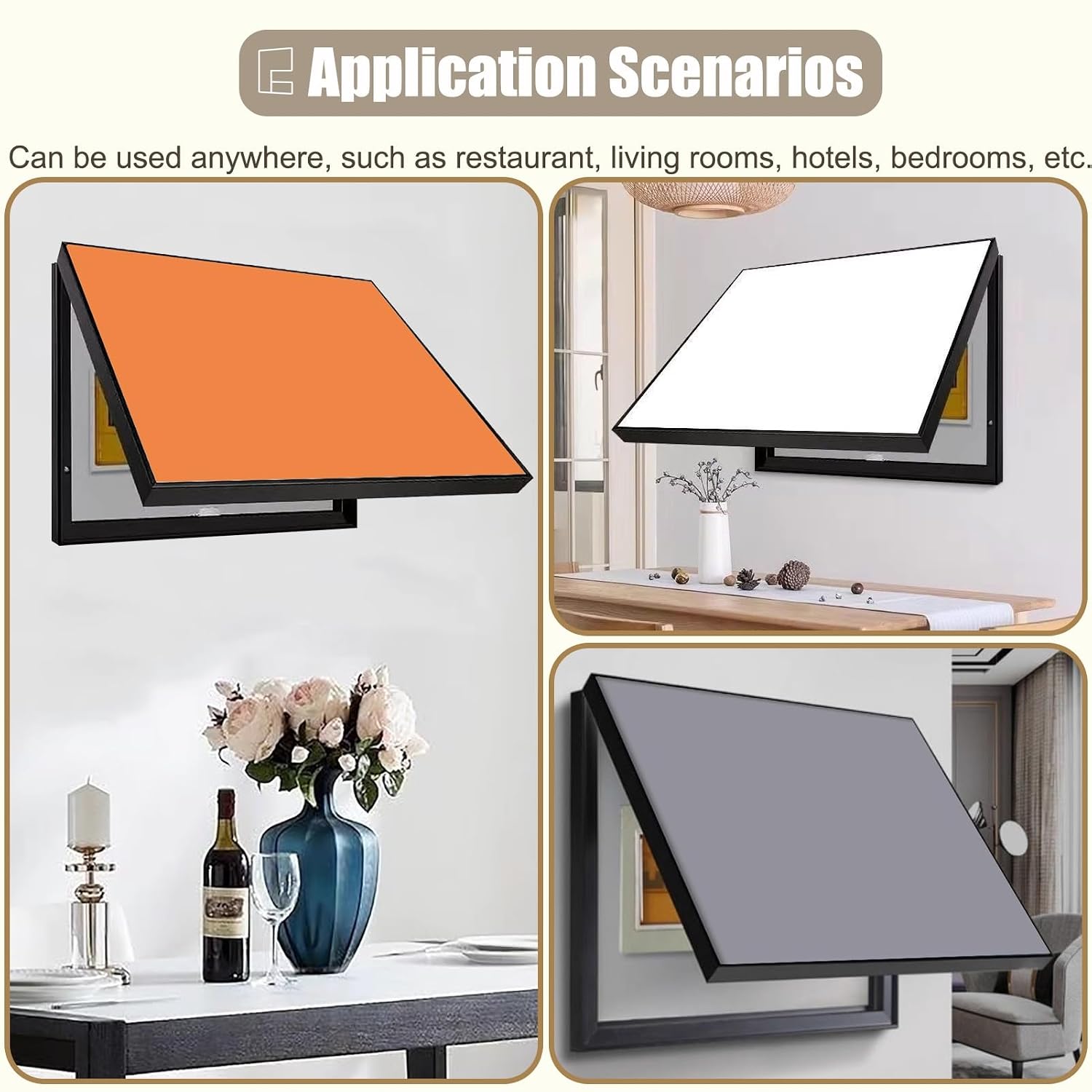 Art Tan Breaker Box Cover with Screws - Durable Metal Electrical Panel Cover for Laundry Room, Horizontal Design, Fits Standard Size 90x70cm (35 3/8x27 1/2in)