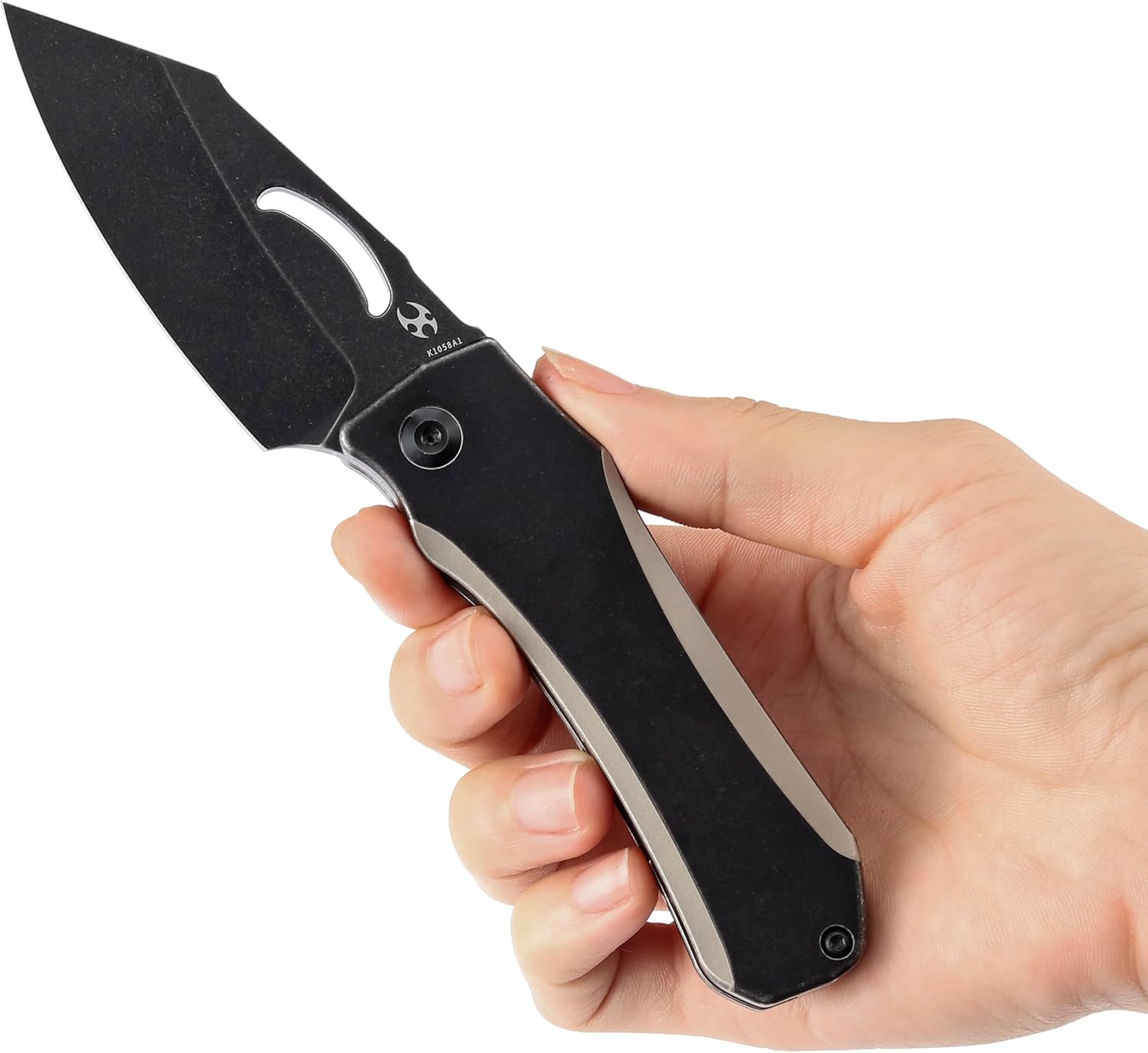 KANSEPT Loki Pocket Folding Knives for Men EDC Camping 2.99'' CPM S35VN Blade Material Pocket Folding Knife with Plain & Black Anodized Titanium Handle Everyday Carry K1058A1