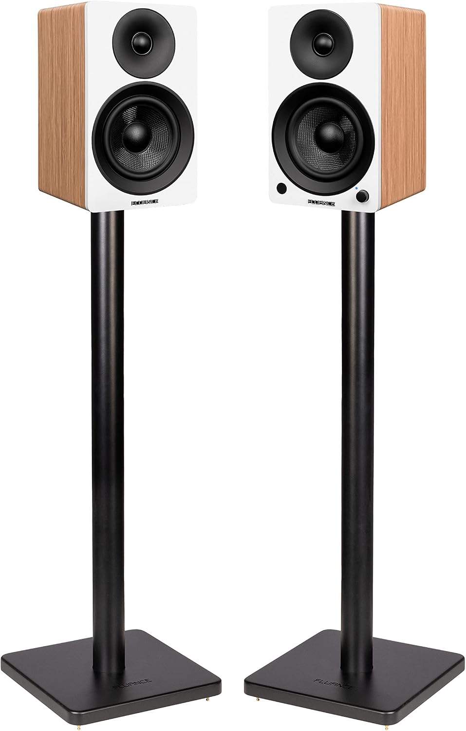 Fluance Ai41 Powered 2-Way 2.0 Stereo Bookshelf Speakers with Speaker Stands 5' Drivers 90W Amplifier for Turntable Bluetooth 5 Wireless Music Streaming with RCA Optical Subwoofer Out (Lucky Bamboo)