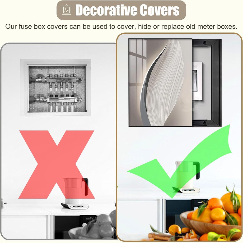 Vertical Breaker Box Decorative Cover for Circuit Box, PVC Electrical Panel Cover Plates for Decorate Fuse Box Cover, Kitchen Electricity Meter Cover(Deep Coffee,40x50cm(15 3/4x19 3/4in))