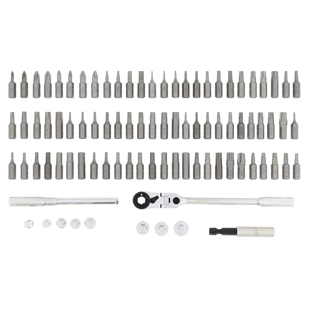89 PC Flex Ratchet BIT Socket Set 14 HEX DR