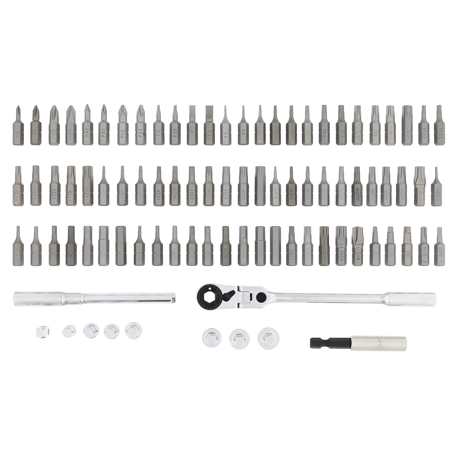 89 PC Flex Ratchet BIT Socket Set 14 HEX DR