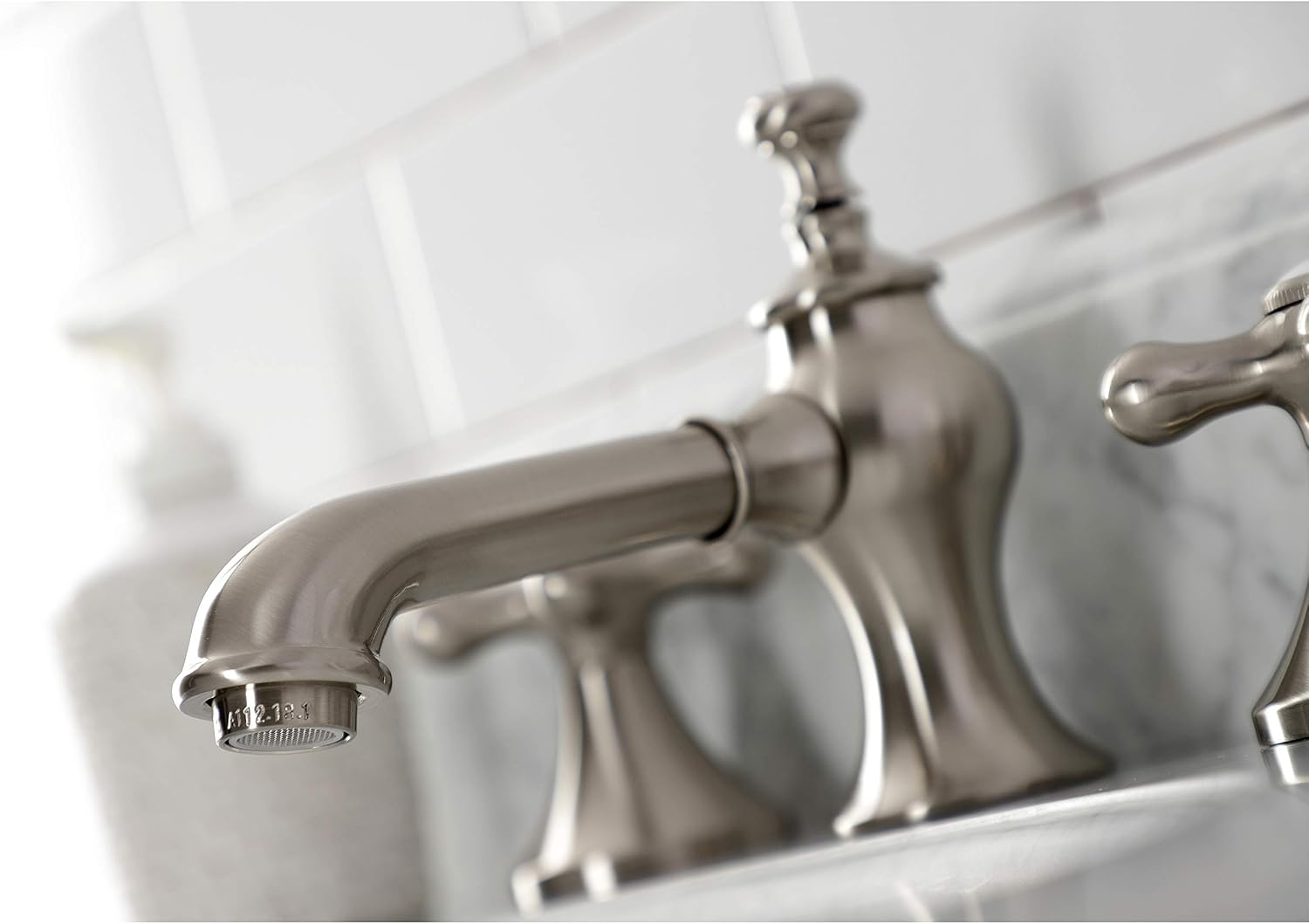 Kingston Brass KC7068AX Vintage 8 in. Widespread Bathroom Faucet, Brushed Nickel