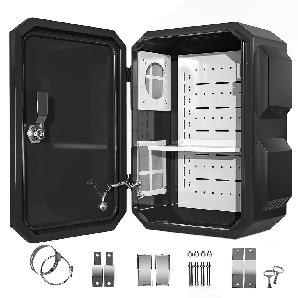 Outdoor Electrical Box, Cold-Rolled Steel Plate, Aluminum Alloy Back Beam, One-Piece Ventilation Design, IP65 Waterproof, Wall/Pole Mounted (15.7' x 12' x 8')