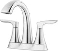 Pfister Weller Bathroom Sink Faucet, 4-Inch Centerset, 2-Handle, 3-Hole, Polished Chrome Finish, LG48WR0C