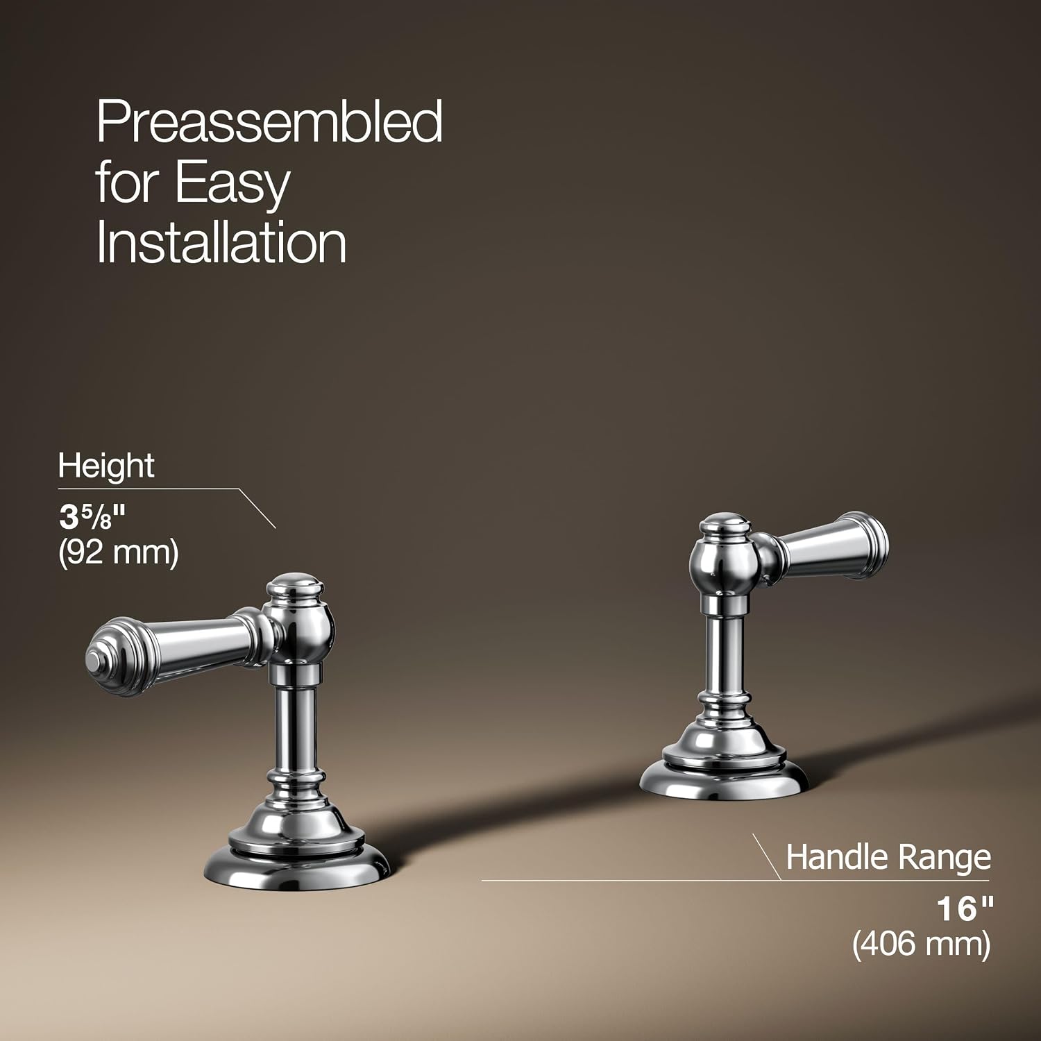 Kohler Artifacts Widespread Handles Lever, Polished Chrome