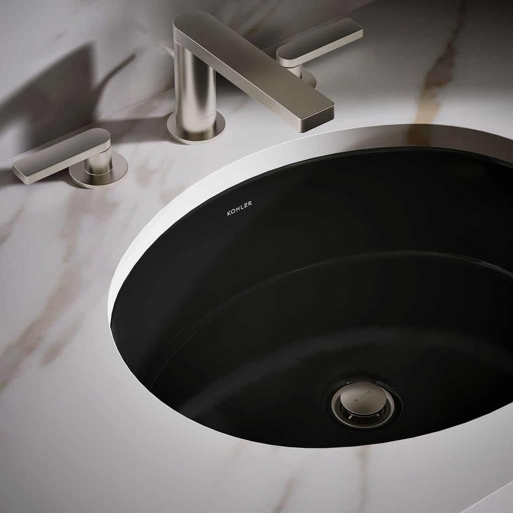 Kohler K-2881-7 1-Bowl Undermount Bath Sink Black Black