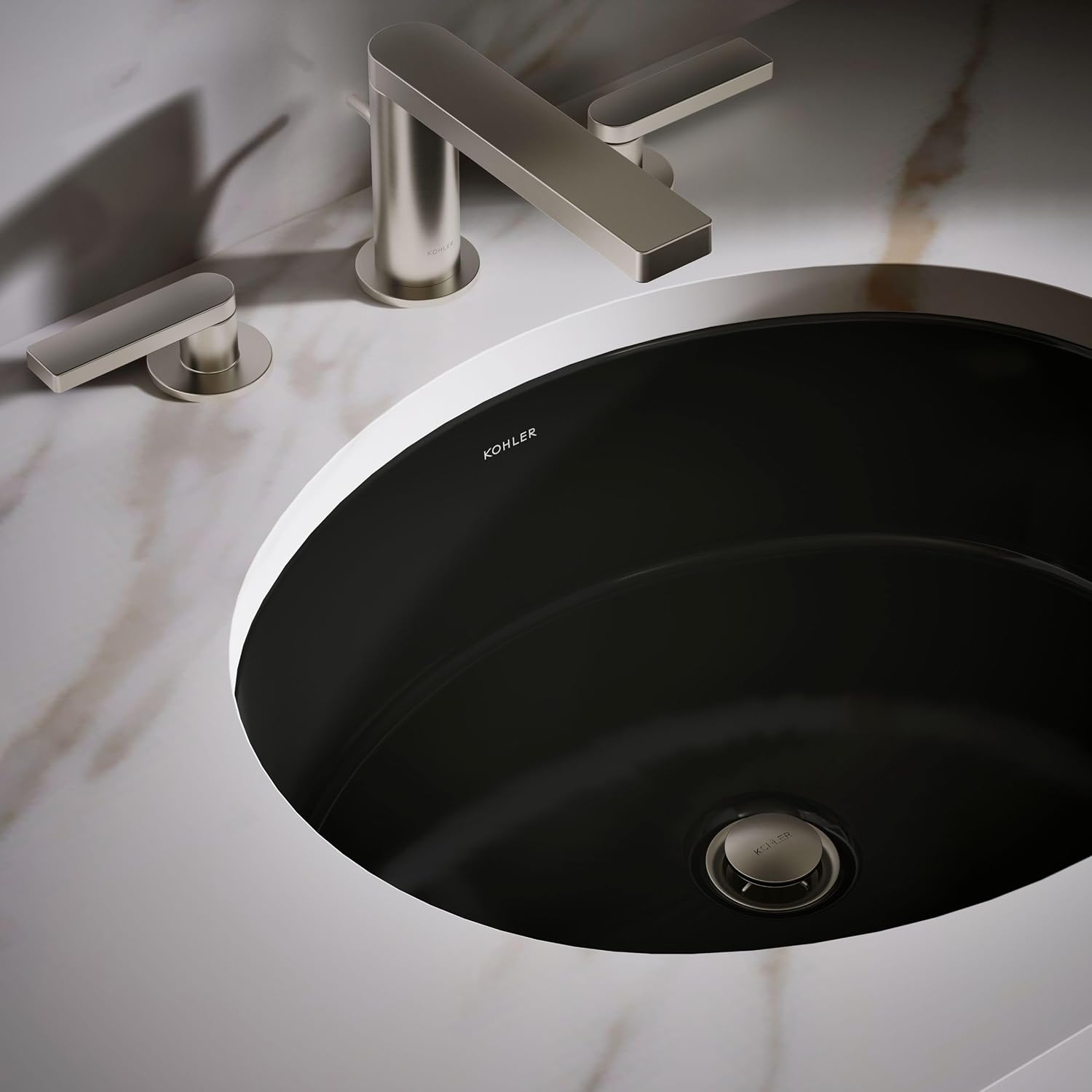 Kohler K-2881-7 1-Bowl Undermount Bath Sink Black Black