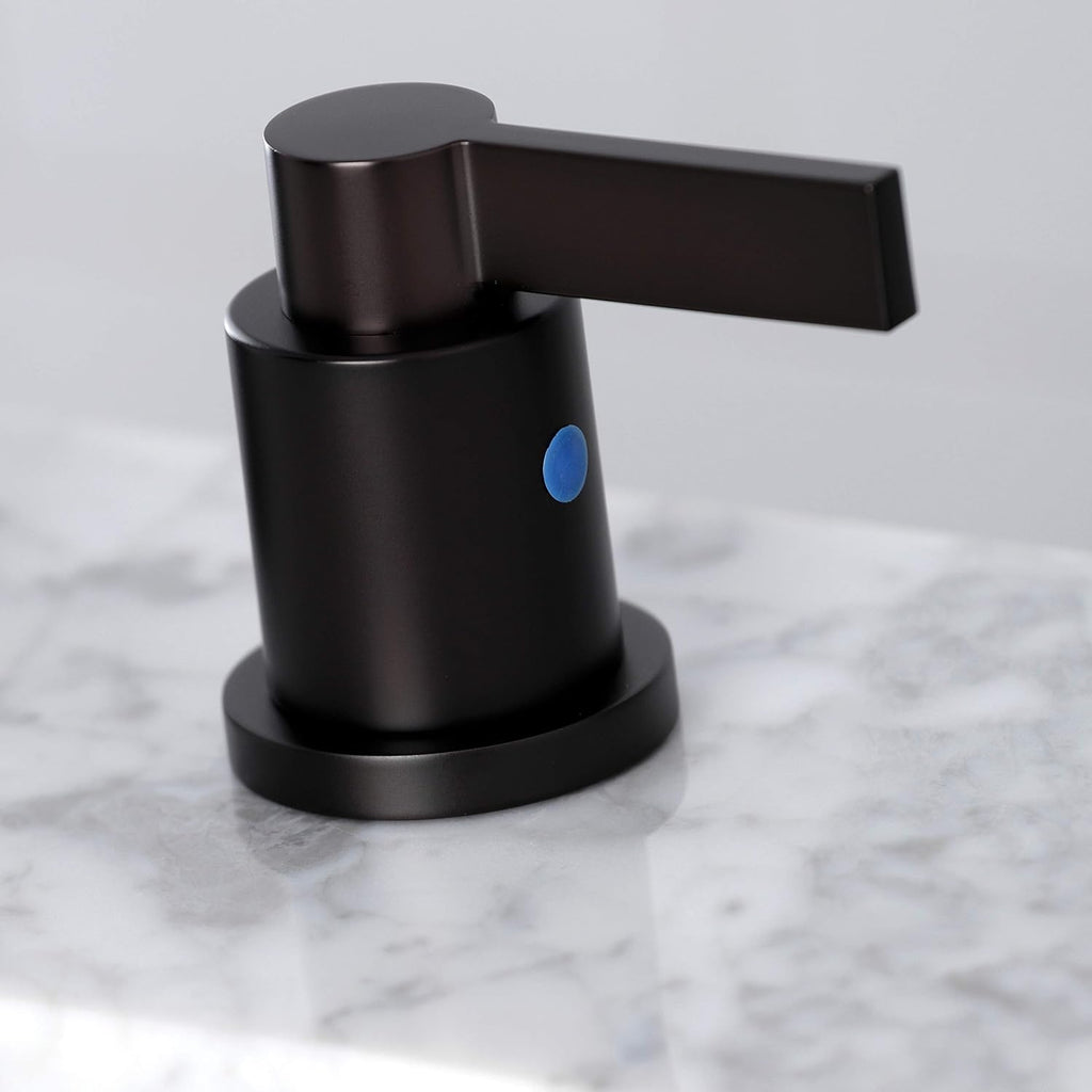 Kingston Brass FSC8935NDL NuvoFusion Widespread Bathroom Faucet with Pop-Up Drain, Oil Rubbed Bronze