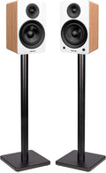 Fluance Ai61 Powered 2-Way 2.0 Stereo Bookshelf Speakers with Speaker Stands 6.5' Drivers 120W Amplifier for Turntable Bluetooth 5 Wireless Music Streaming - RCA Optical USB & Sub Out (Lucky Bamboo)