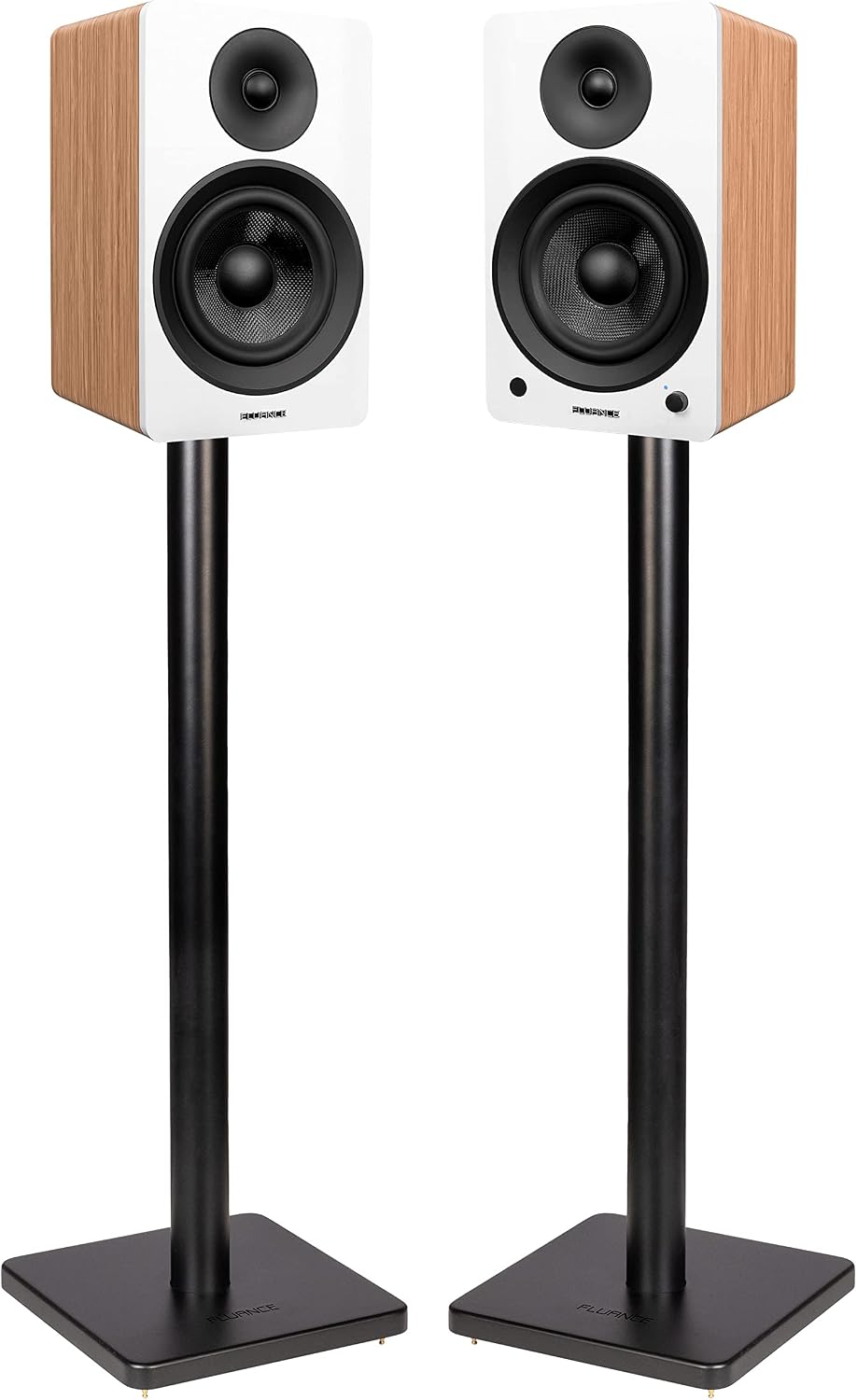 Fluance Ai61 Powered 2-Way 2.0 Stereo Bookshelf Speakers with Speaker Stands 6.5' Drivers 120W Amplifier for Turntable Bluetooth 5 Wireless Music Streaming - RCA Optical USB & Sub Out (Lucky Bamboo)