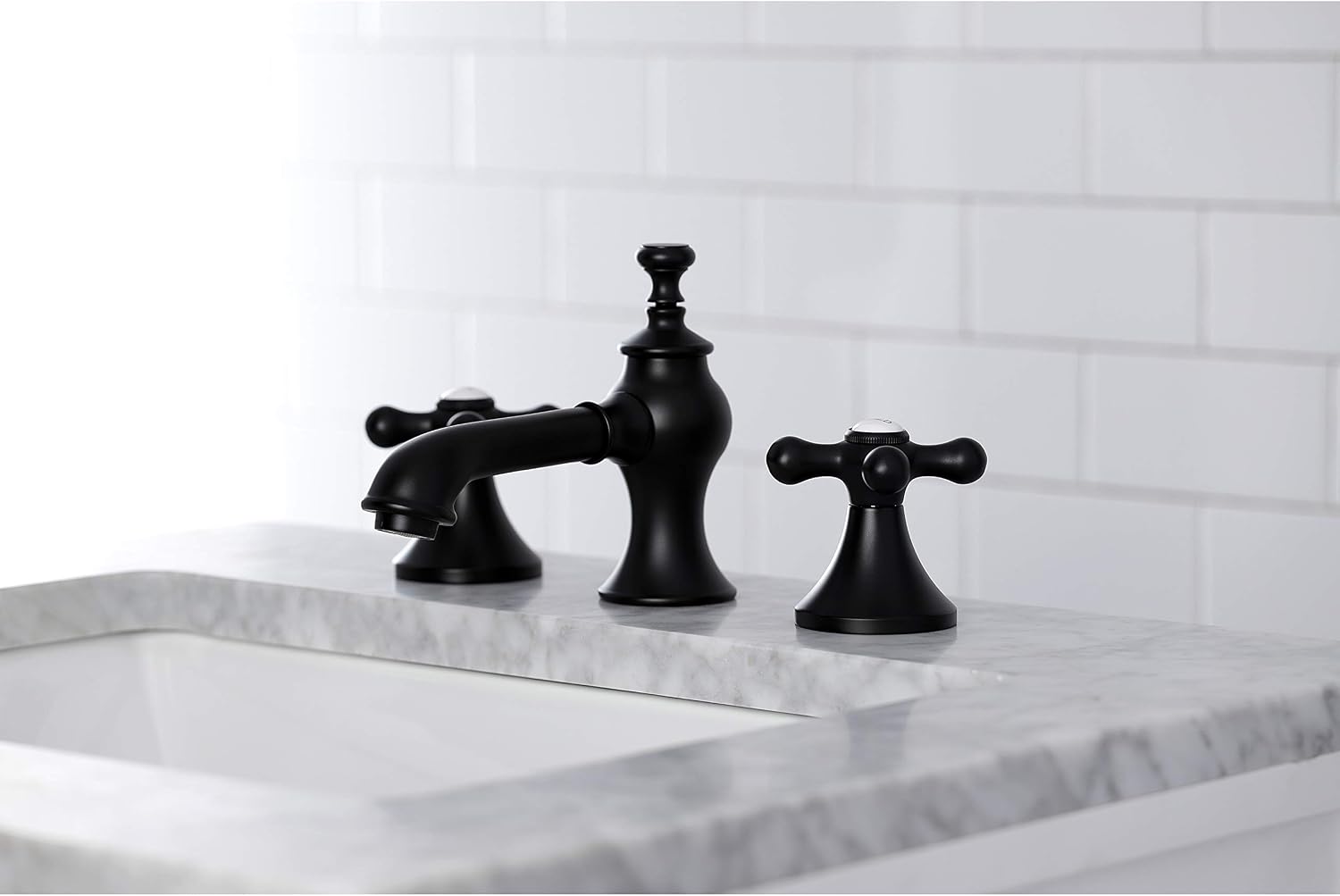 Kingston Brass KC7060AX Vintage 8 in. Widespread Bathroom Faucet, Matte Black