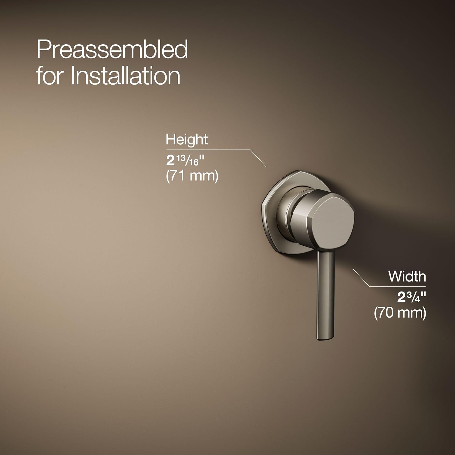 KOHLER K-27012-4-BN Occasion® Wall-Mount Bathroom Sink Faucet Handle, Premium Durable Metal, Corrosion Resistant, Vibrant Brushed Nickel