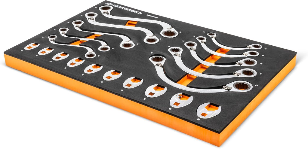 GEARWRENCH 20 Piece Specialty Ratcheting Metric Wrench Set in Foam Storage Tray - GWMSSRWMM