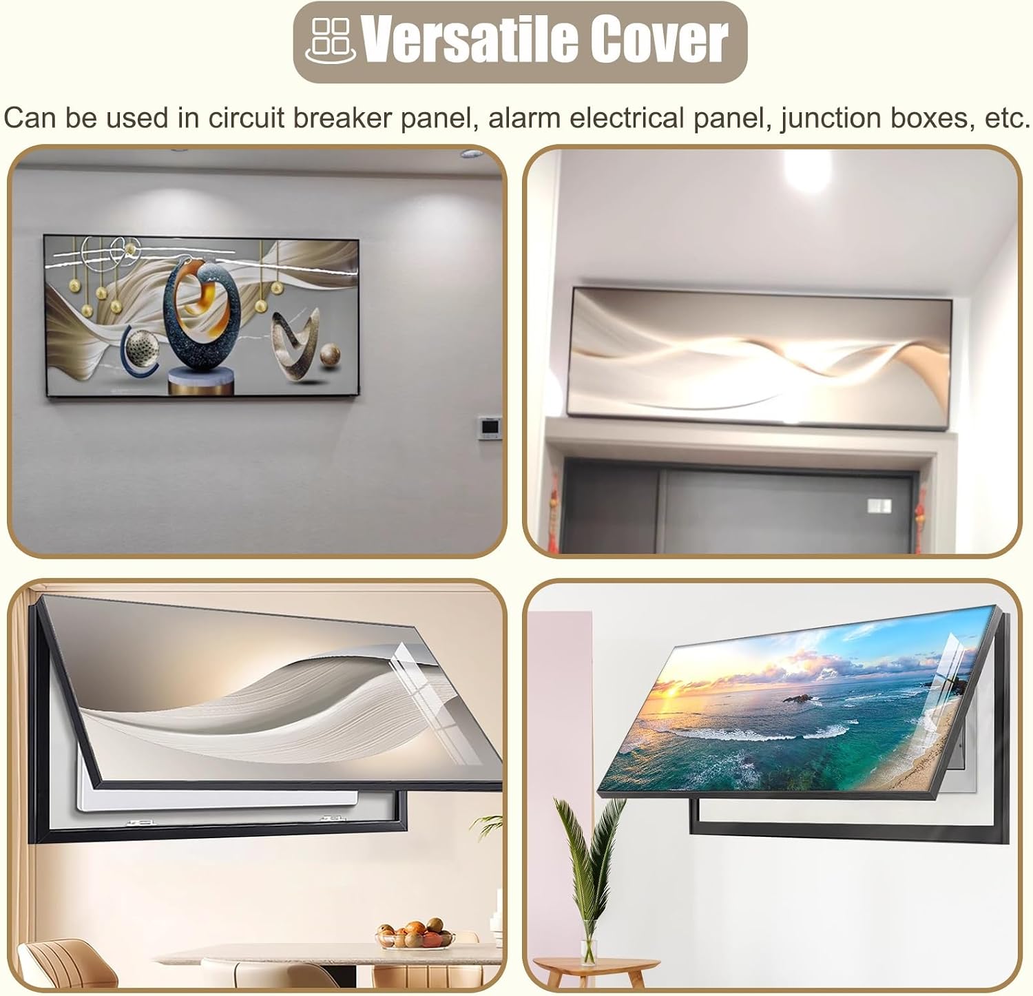 Large Circuit Breaker Box Cover Long 63in 71in, Artative Electrical Panel Cover for Hide Decorative Wall, Outside Gas Meter Panel for Distribution Box(Deep Coffee,180x90cm(70 7/8x35 3/8inch))