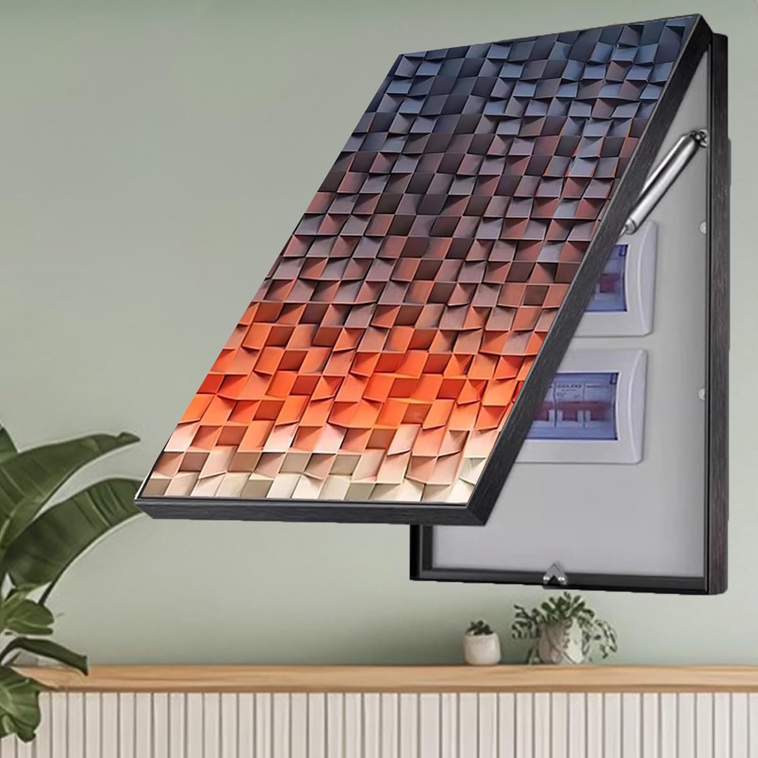 Vertical Electrical Panel Cover for Hide Wall, Homeline Breaker Box Cover for Decorate & Hide Alarm Electric Panel, Outdoor Distribution Box Cover(H,50x60cm(19 3/4x23 5/8'))