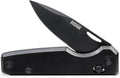 Ridge Everyday Folder Knife - Premium EDC Pocket Knife, Sandvik 14C28N Steel Drop Point Blade with Black DLC Finish, Ceramic Bearings, Deep Carry Clip & Multipurpose Design (Royal Black)
