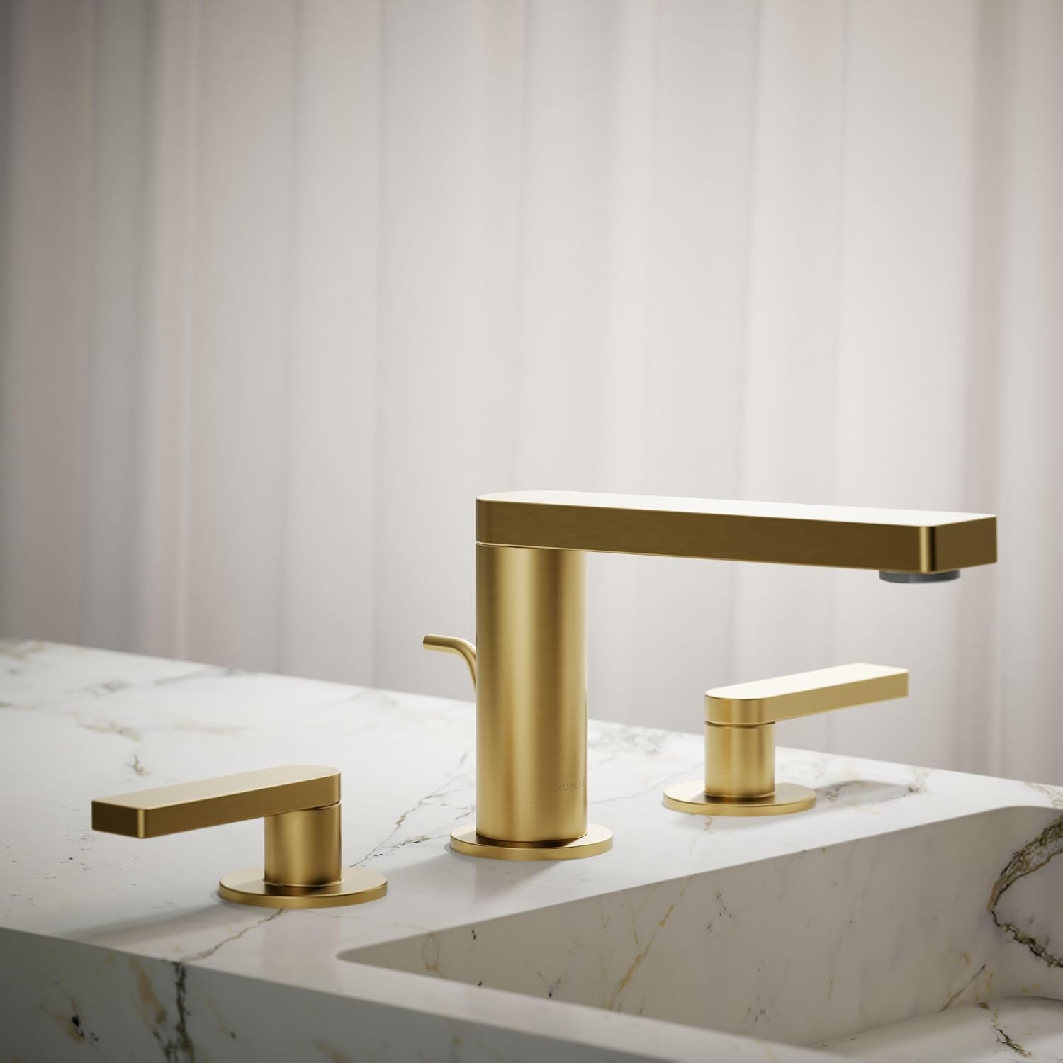 Kohler 73060-4-2MB Composed® Widespread Bathroom Sink Faucet with Lever Handles, 1.2 gpm, Vibrant Brushed Moderne Brass