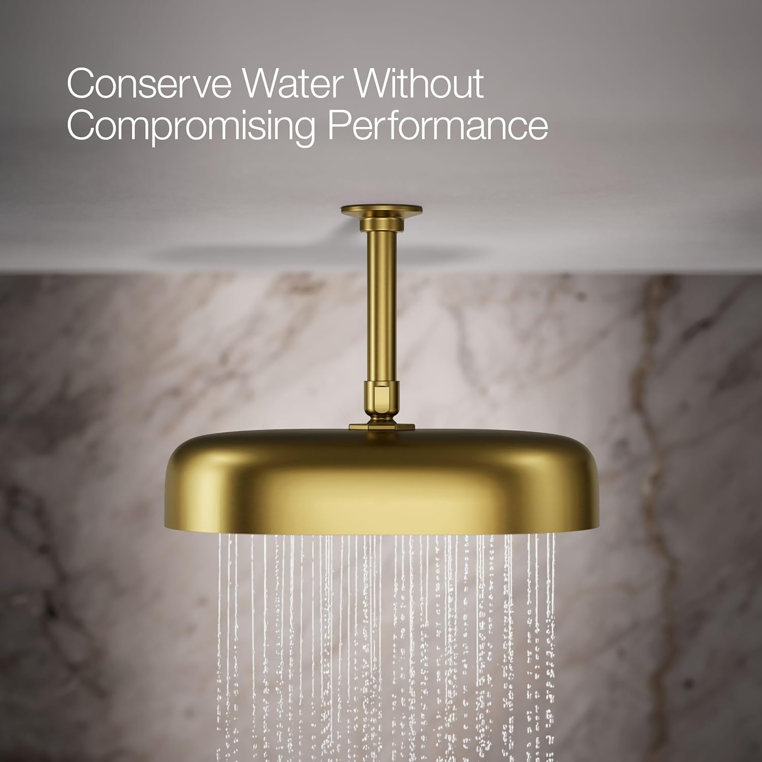 Kohler 26293-G-2MB Statement® Oblong 12' single-function rainhead, 1.75 gpm, Vibrant Brushed Moderne Brass