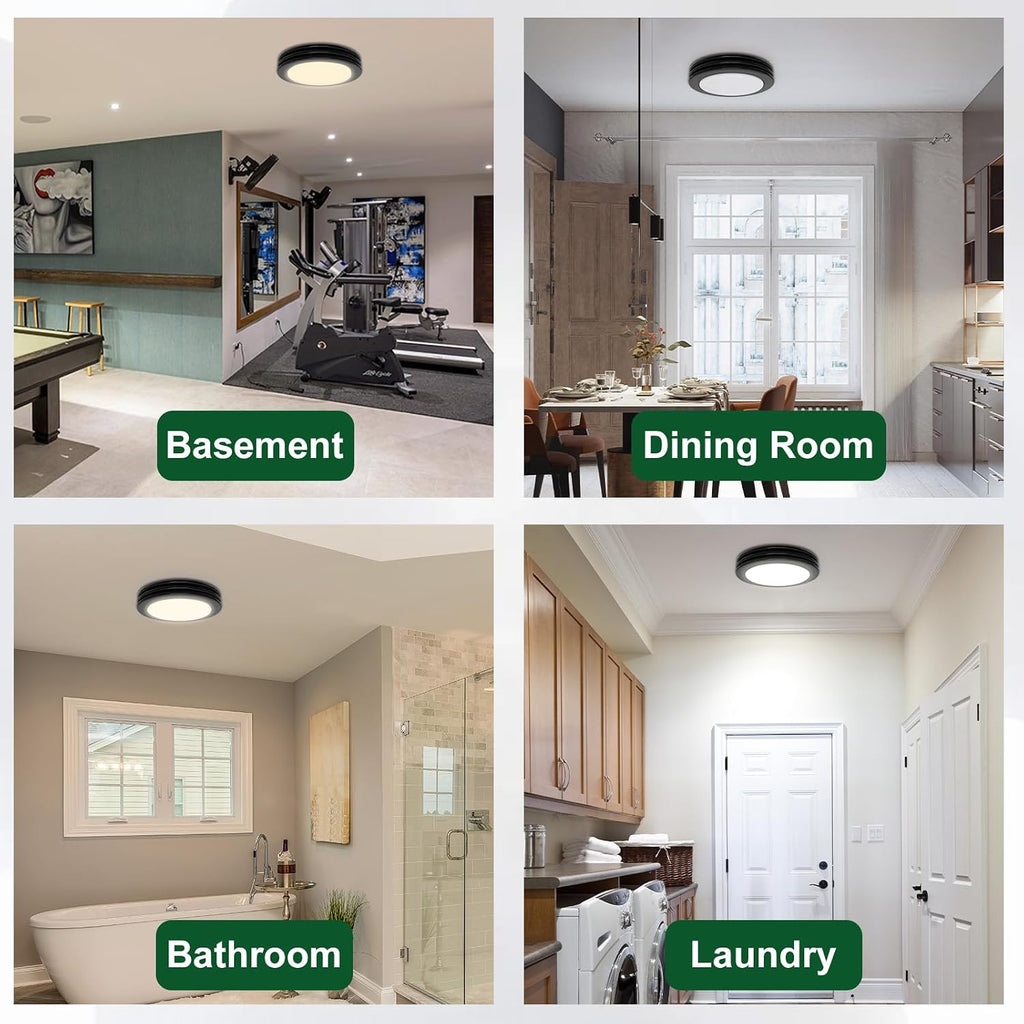 Akicon Bathroom Exhaust Fan with Light, 80 CFM 2 Sones Round Bathroom Fans Light Combo, Dimmable 3CCT LED Shower Lights Vent Fan with Acrylic Cover for Medium Room(Matte Black)