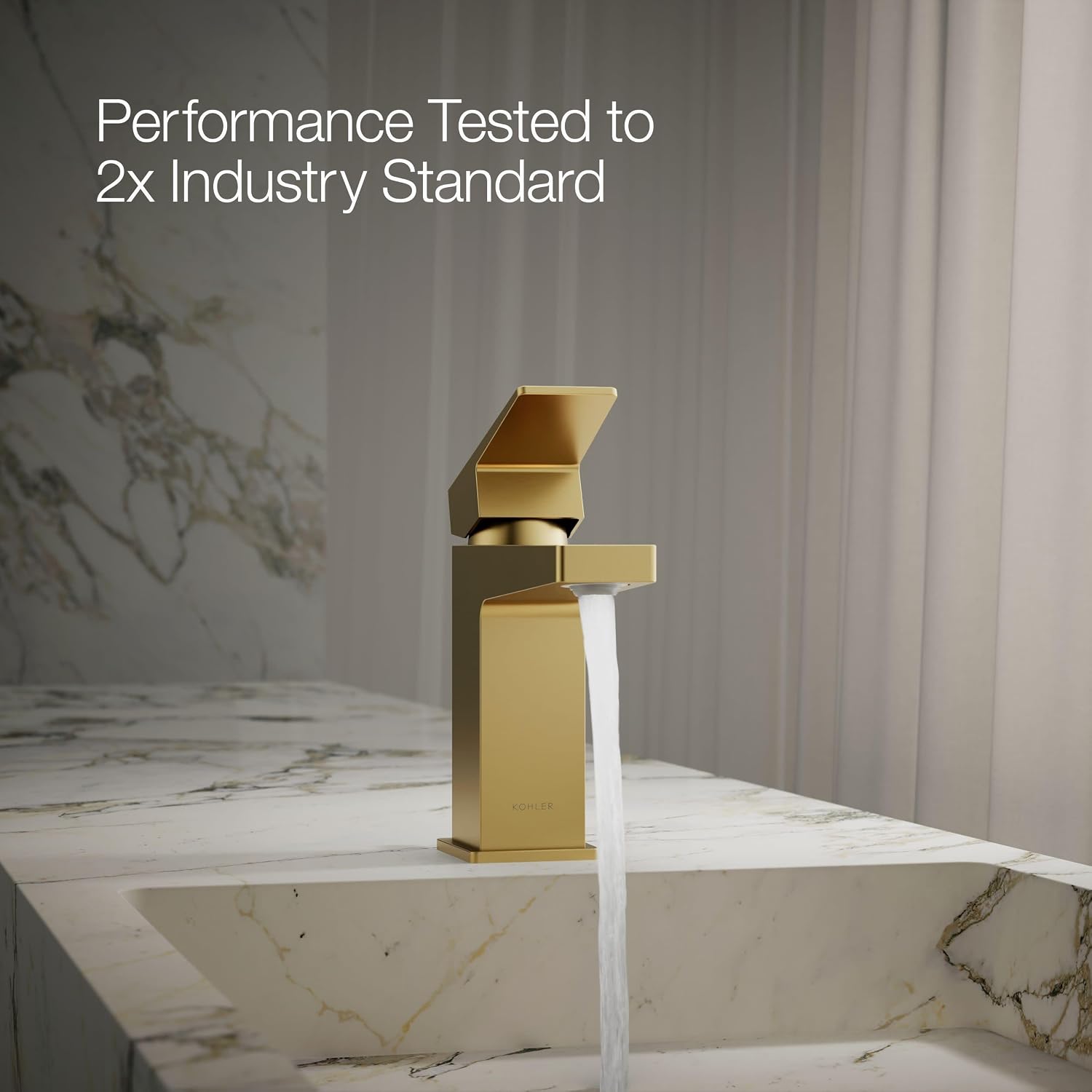 Kohler K-37889-4-2MB Honesty® Single-Handle Bathroom Sink Faucet, Bathroom Faucets, 1.2 GPM, Vibrant Brushed Moderne Brass