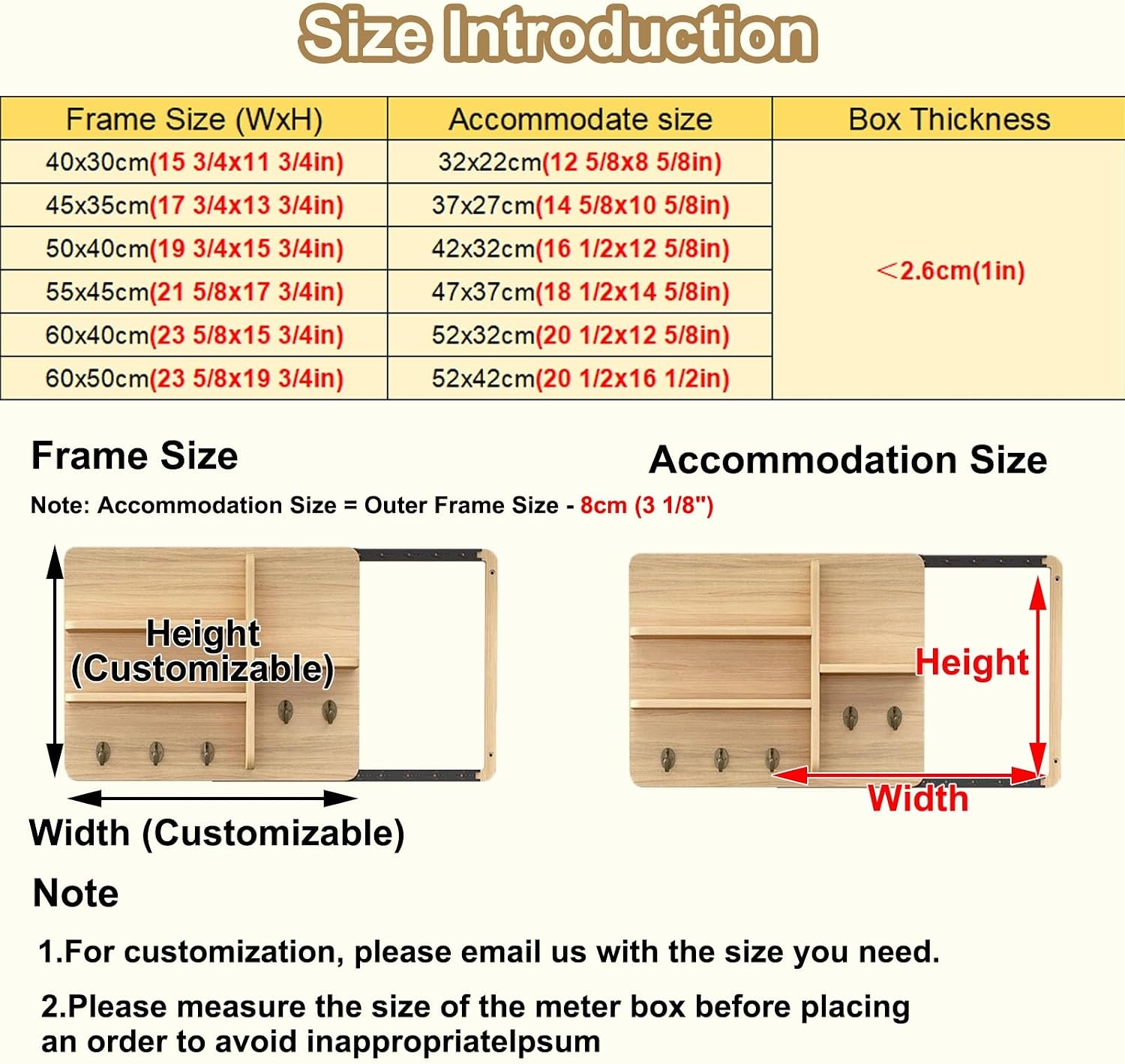 Wooden Breaker Box Cover with Shelves & Hooks, Multifunctional Indoor Fuse Box Cover for Decorative Wall, Left Sliding Meter Box Cover Farmhouse(Style/E,45x35cm(17 3/4x13 3/4'))