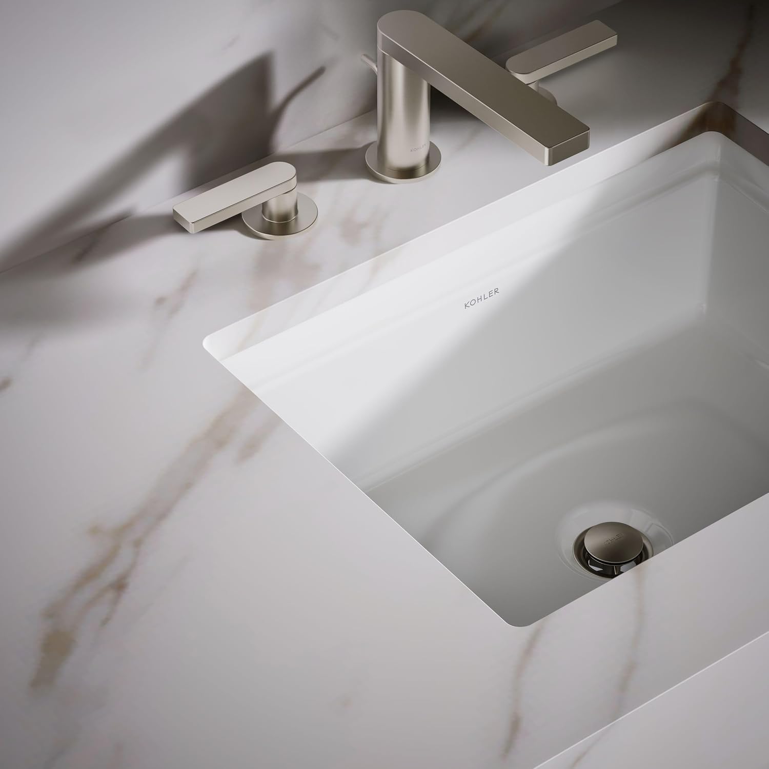 Kohler K-21783-0 Artifacts 21 1/4' Rectangle Undermount Bathroom Sink, White