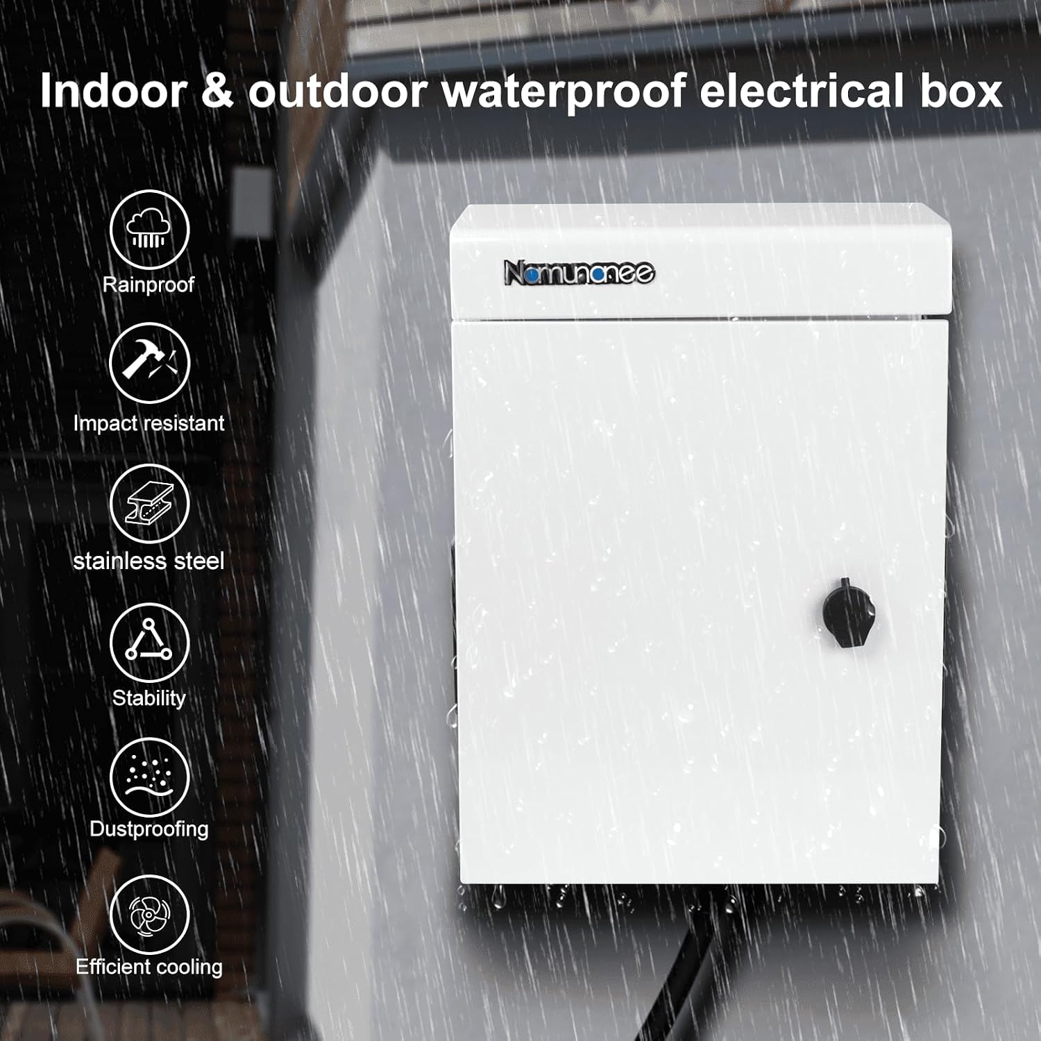 Outdoor Electrical Box, Cold-Rolled Steel Plate, Aluminum Alloy Back Beam, One-Piece Ventilation Design, IP65 Waterproof, Wall/Pole Mounted (17.8' x 13.8' x 8')