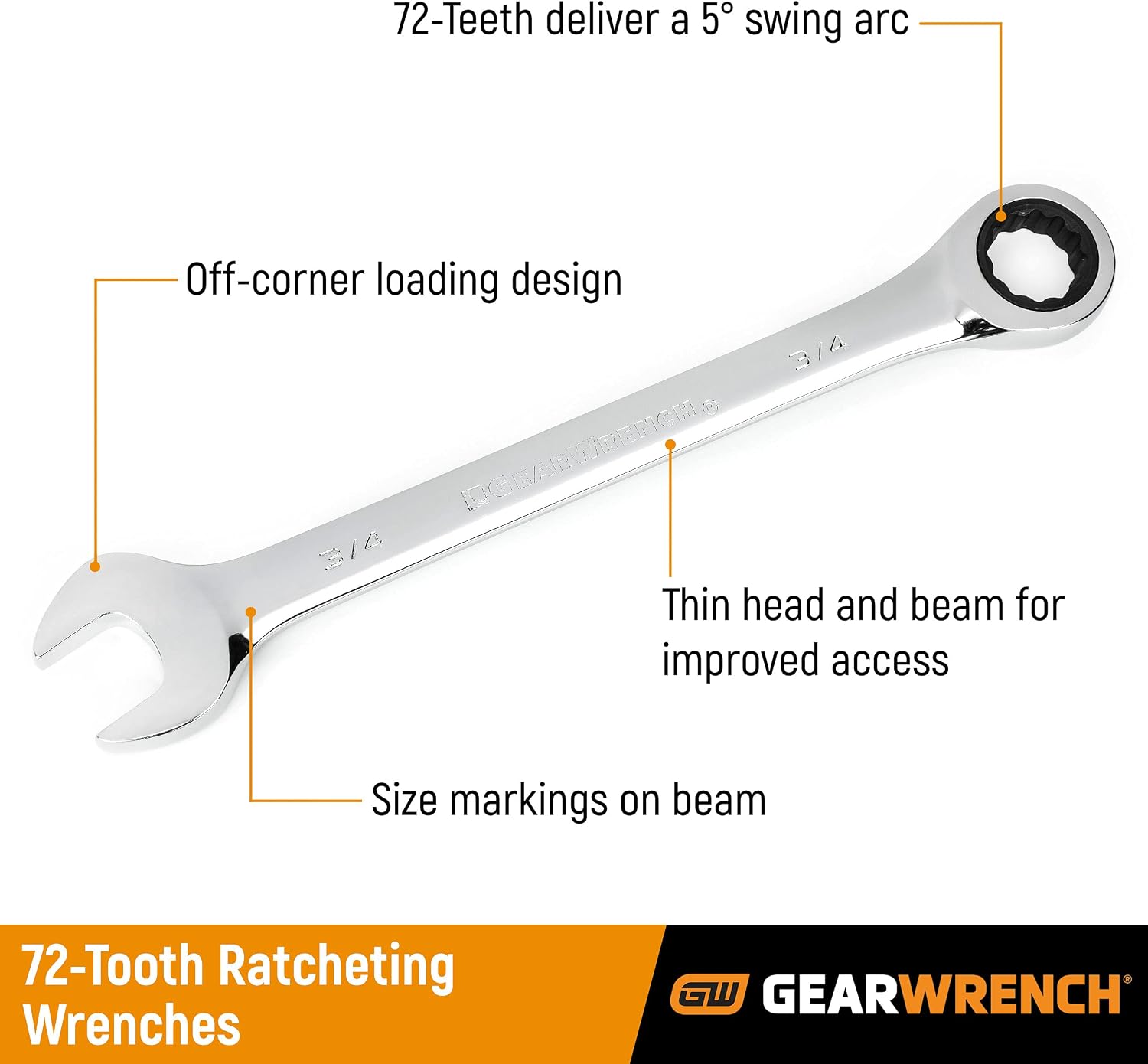 GEARWRENCH Ratcheting Combination SAE Wrench Set, 4 Pc. 12 Point - 9309D