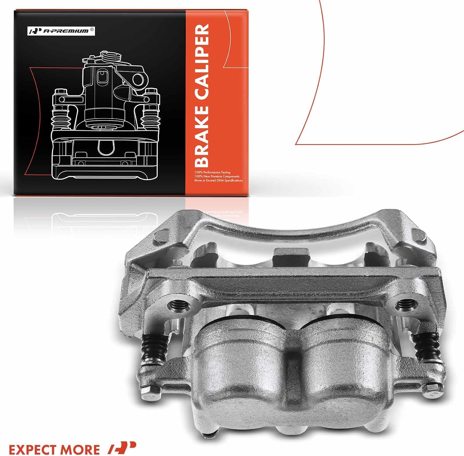 A-Premium Disc Brake Caliper Assembly with Bracket Compatible with Ford & Lincoln Models - F-150 1999-2003, F150 Heritage 2004, Blackwood 2002 - Front Driver and Passenger Side, 2-PC Set