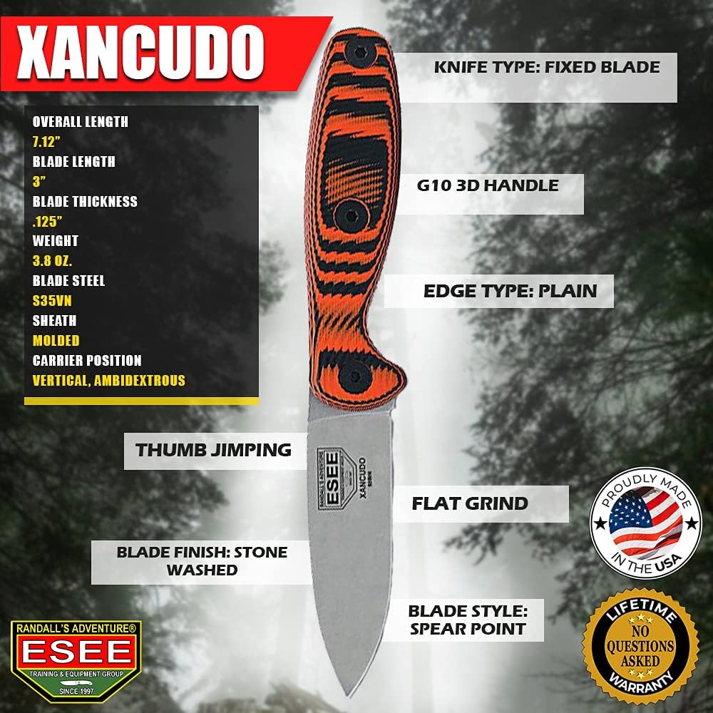 ESEE Xancudo S35V, 3D Handle, Black Sheath