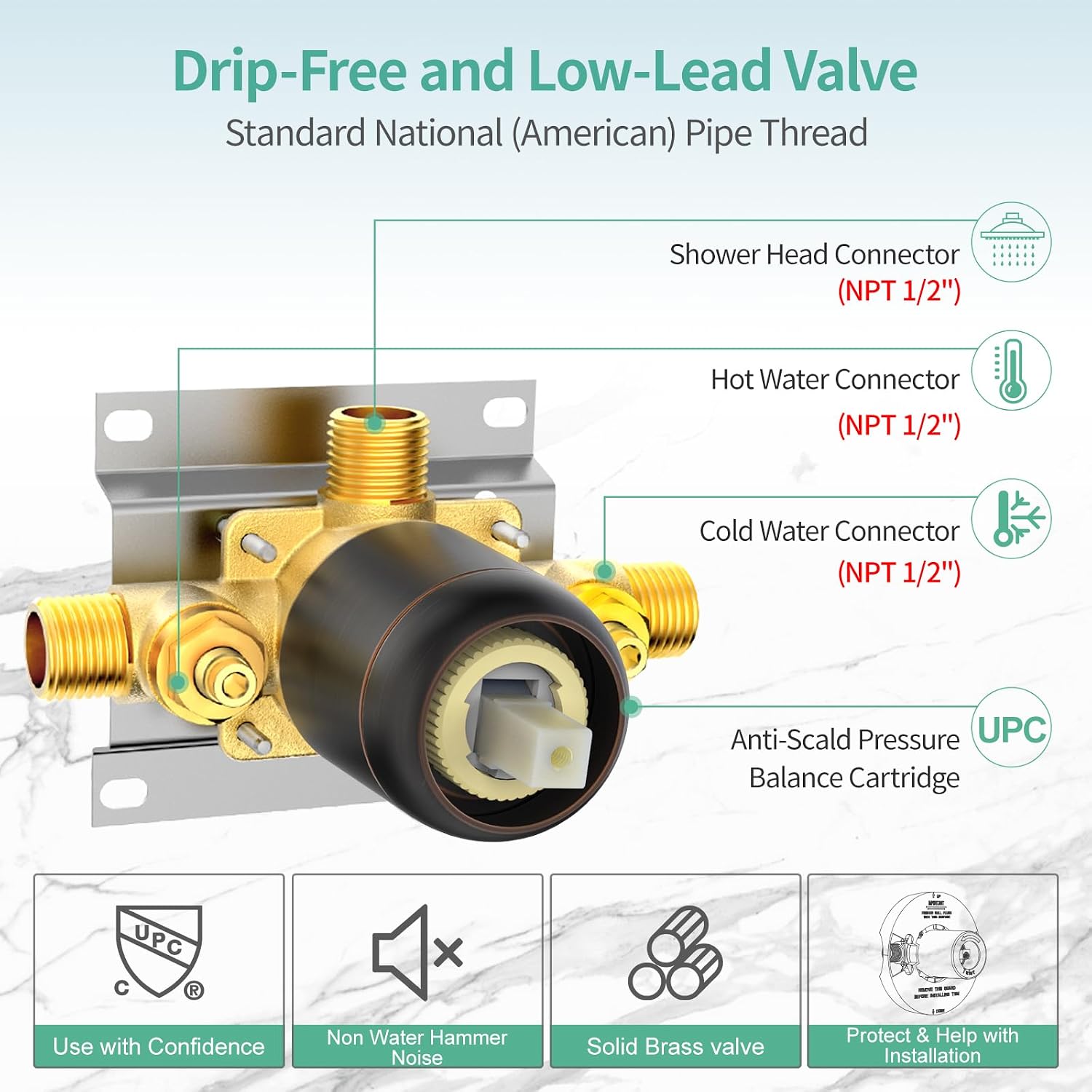 SR SUN RISE High Pressure 3-Way Rainfall Shower Faucet, 3 in 1 Shower Head and Handheld Shower Combo Set with 71' Hose, Easy to Clean Bathtub or Pets, Valve and Shower Trim Kit, Oil Rubbed Bronze