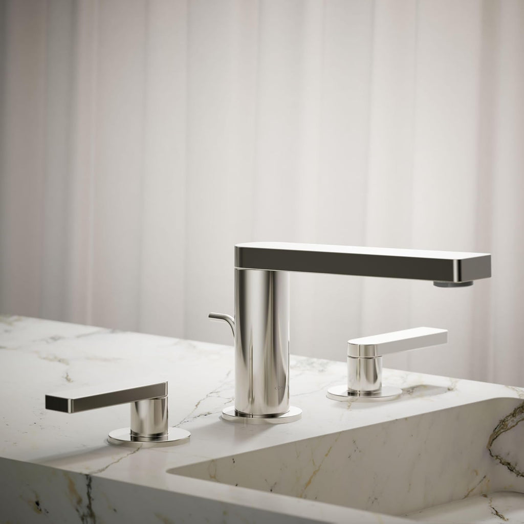 Kohler 73060-4-SN Composed® Widespread Bathroom Sink Faucet with Lever Handles, 1.2 gpm, Vibrant Polished Nickel