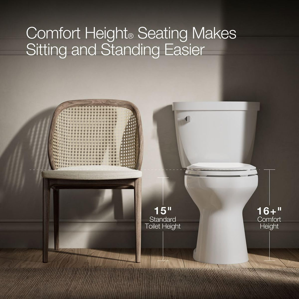 Kohler 3817-96 Memoirs® Stately Two-piece elongated toilet, 1.28 gpf, Biscuit