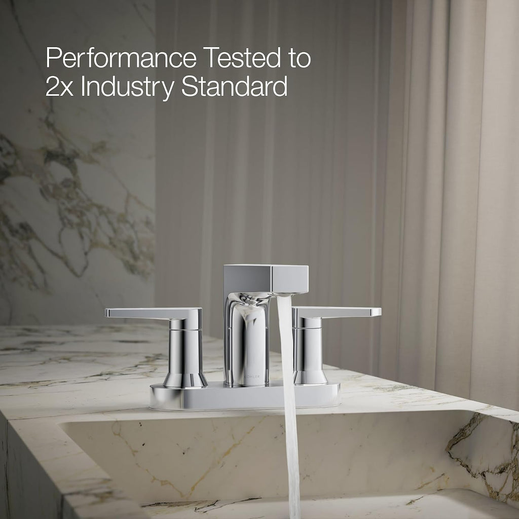 Kohler 97031-4-BN Taut® Centerset Bathroom Sink Faucet, 1.2 gpm, Vibrant Brushed Nickel