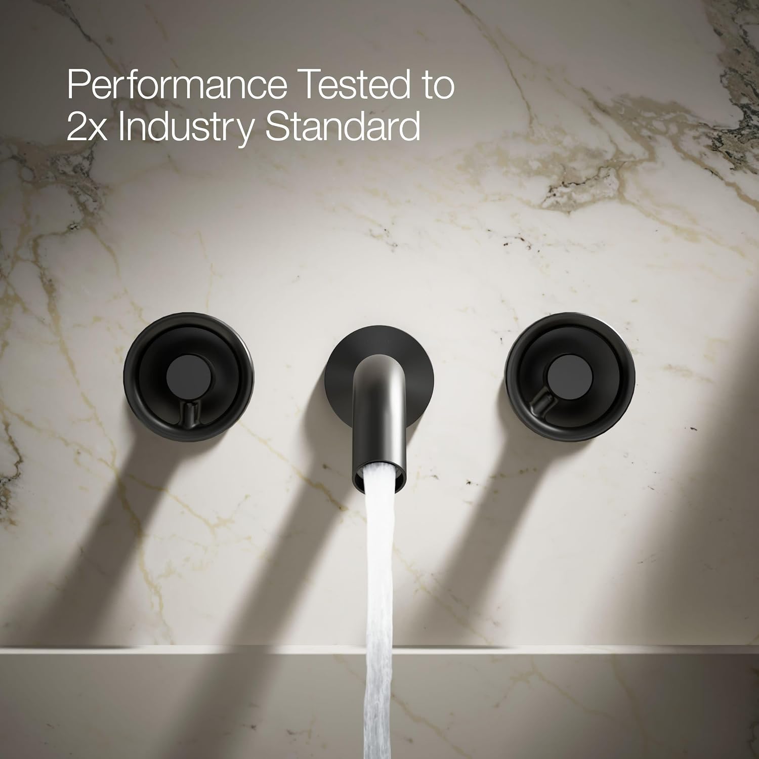 KOHLER Components Wall-Mount Bathroom Sink Faucet Trim with Industrial Handles