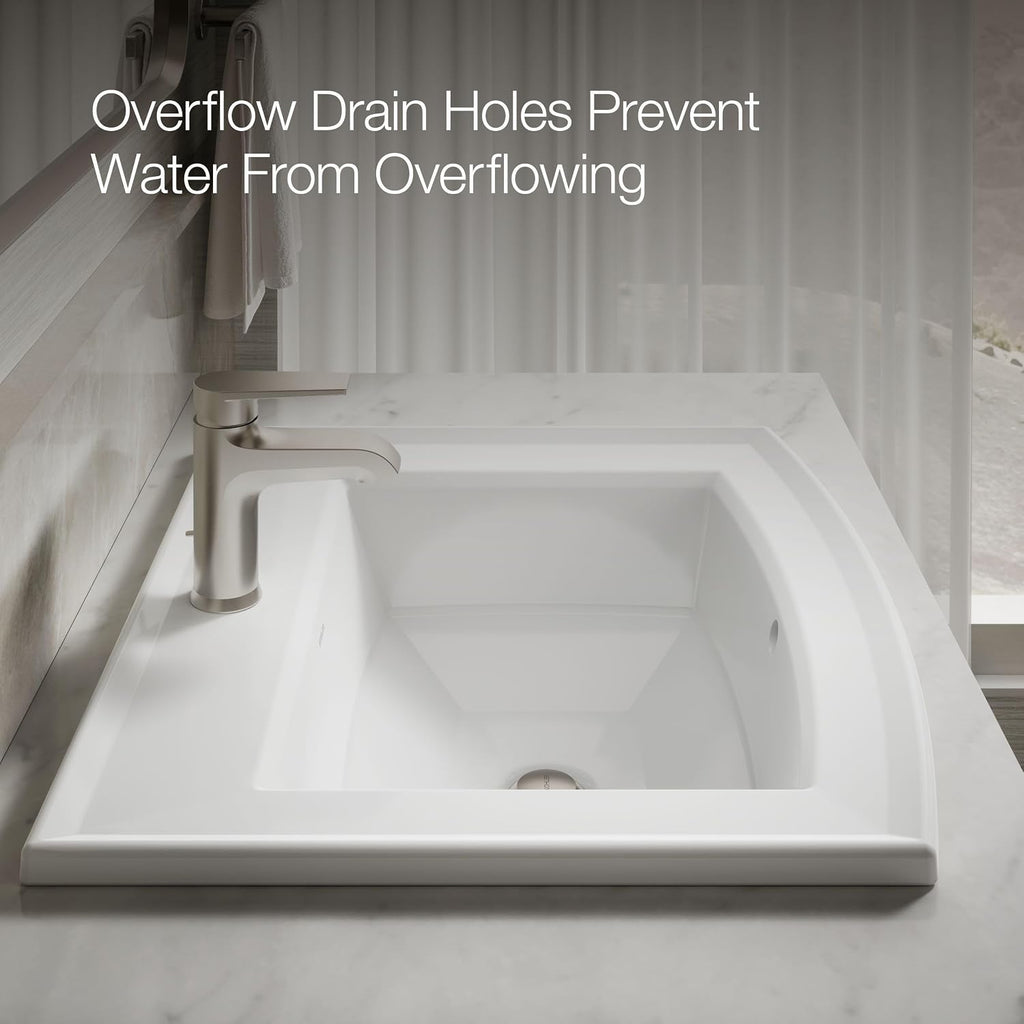 Kohler 2356-1-0 Archer® 22-3/4' rectangular drop-in bathroom sink, White