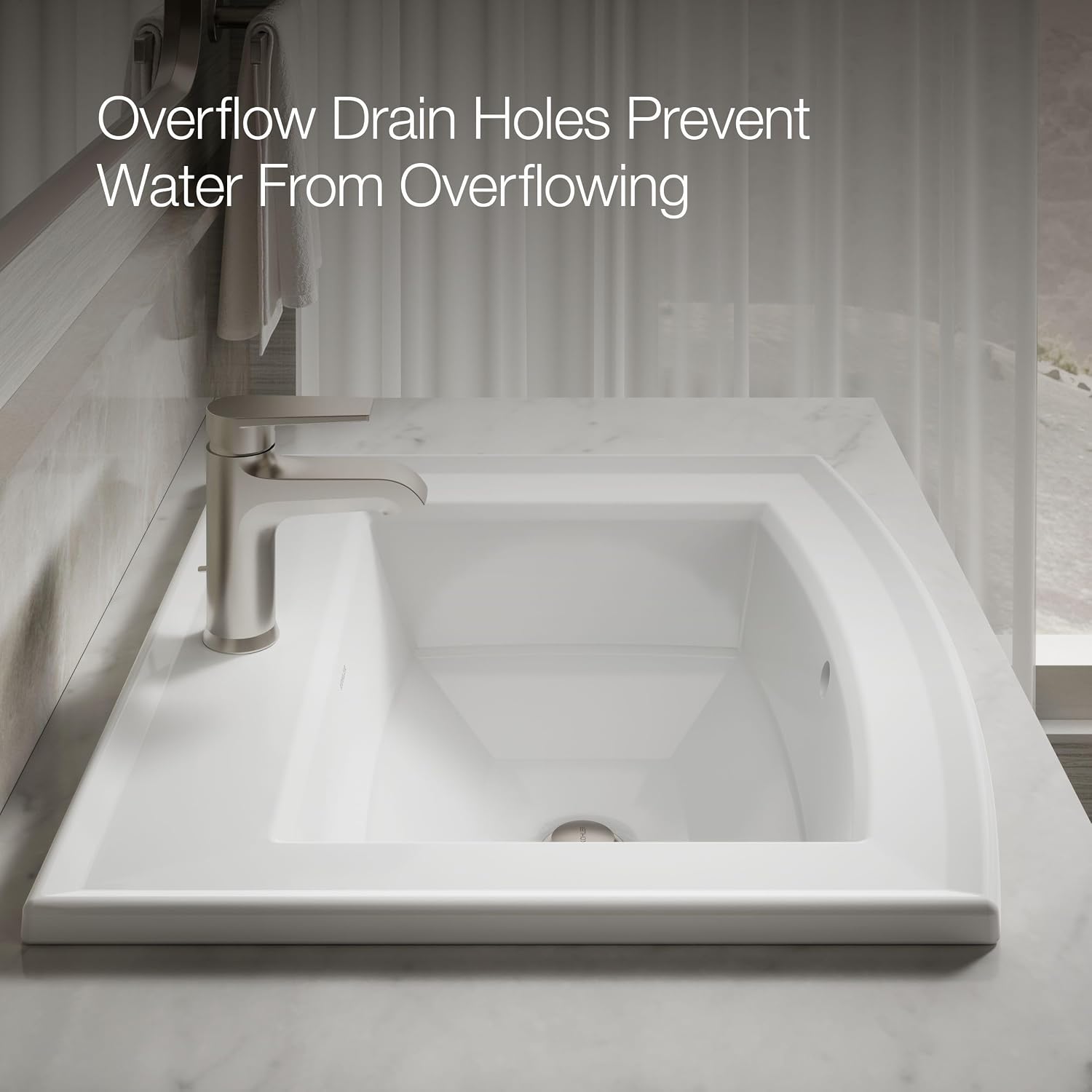 Kohler 2356-1-0 Archer® 22-3/4' rectangular drop-in bathroom sink, White