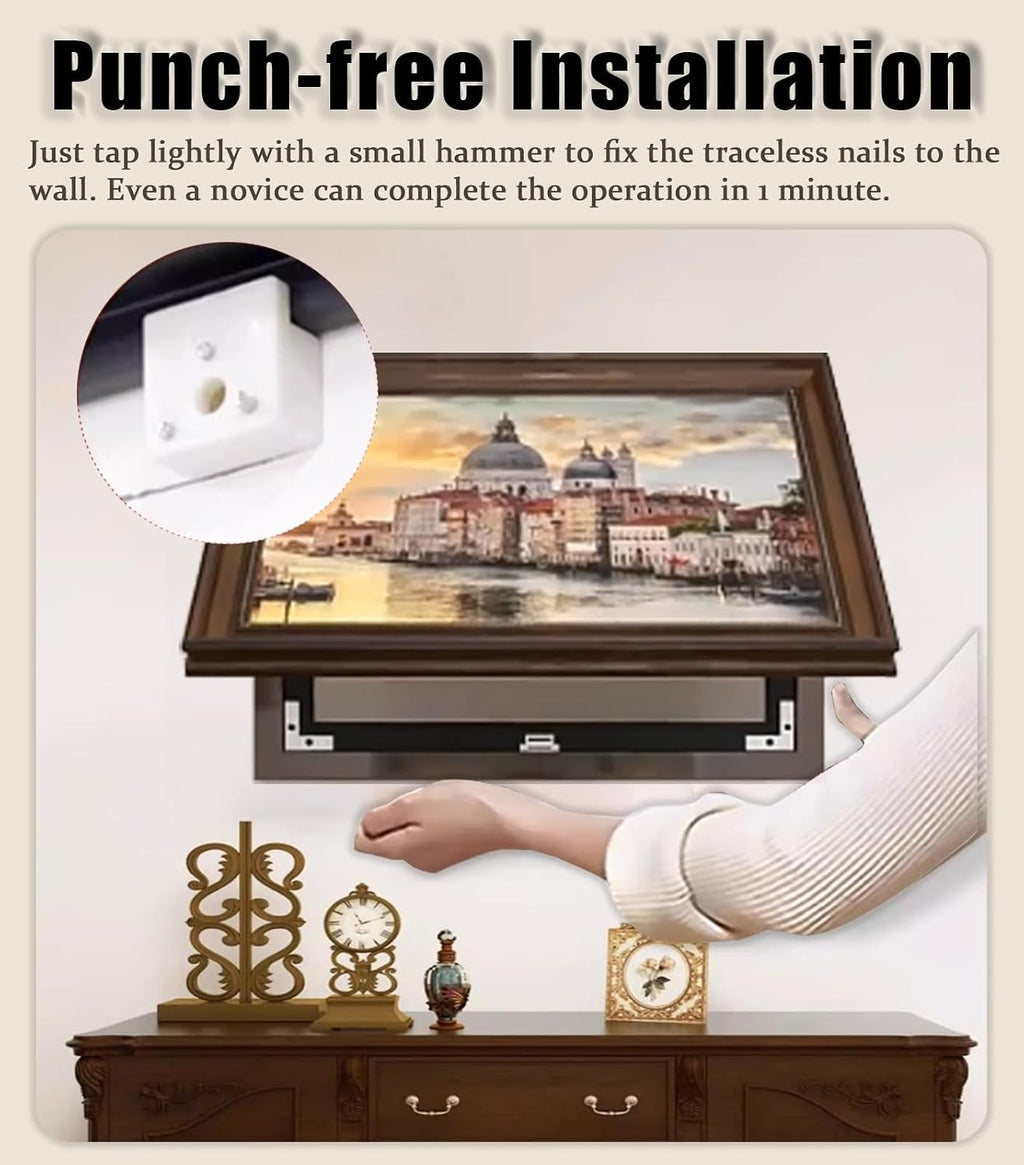 Distribution Box Decorative Painting, Flip-up Hydraulic Rod Fuse Box Cover Cabinet, Electric Meter Protective Lid for Living Room Restaurant(Deep Coffee,60 x 45 cm (23.6 x 17.7 in))