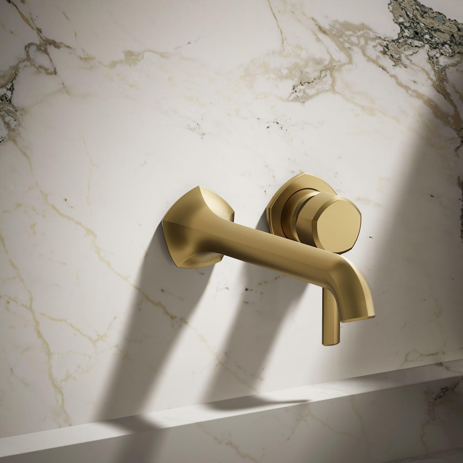 KOHLER K-27012-4-2MB Occasion Wall-Mount Bathroom Sink Faucet Handle, Premium Durable Metal, Corrosion Resistant, Vibrant Brushed Moderne Brass