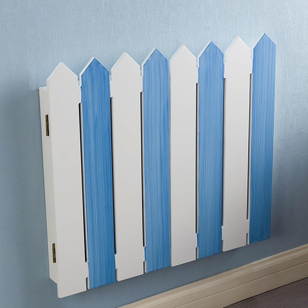 Electrical Panel Cover Fuse Box/Meter Box Cover Fence Shape, Electrical Panel Cover Decorative Wall, Traceless Nails Wall Mounted Breaker Box Cover, for Office/Home(Blue,50.3x45CM-19.8x17.7)
