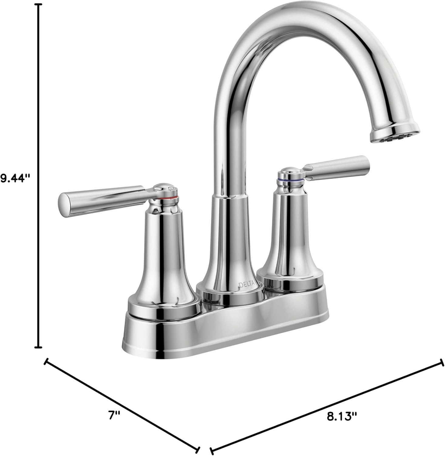 Delta Faucet Saylor Centerset Bathroom Faucet Chrome, Chrome Bathroom Faucet for Bathroom Sink, Bathroom Sink Faucet, Diamond Seal Technology, Metal Drain Assembly, Chrome 2535-MPU-DST
